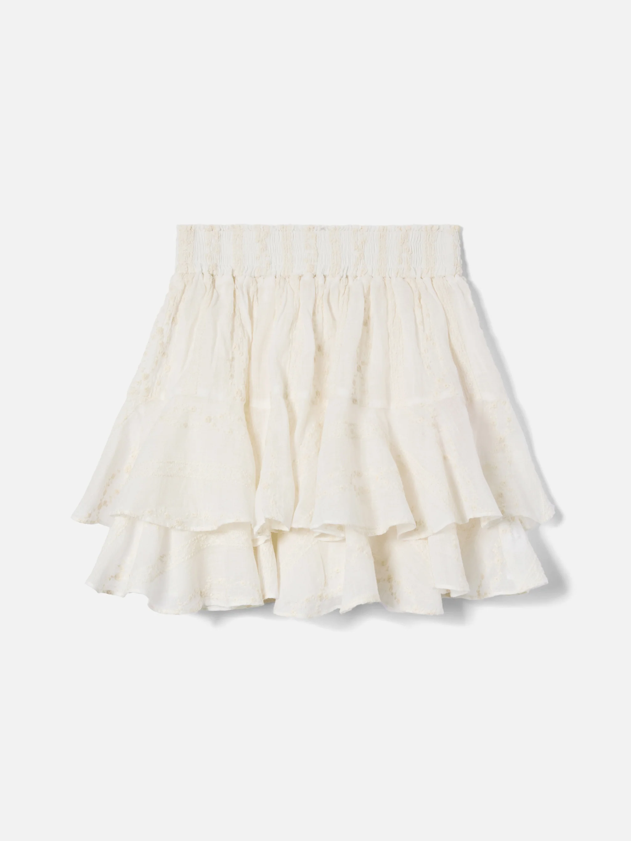 Gonna Eivissa corta in ramie beige con ricamo - Image 5