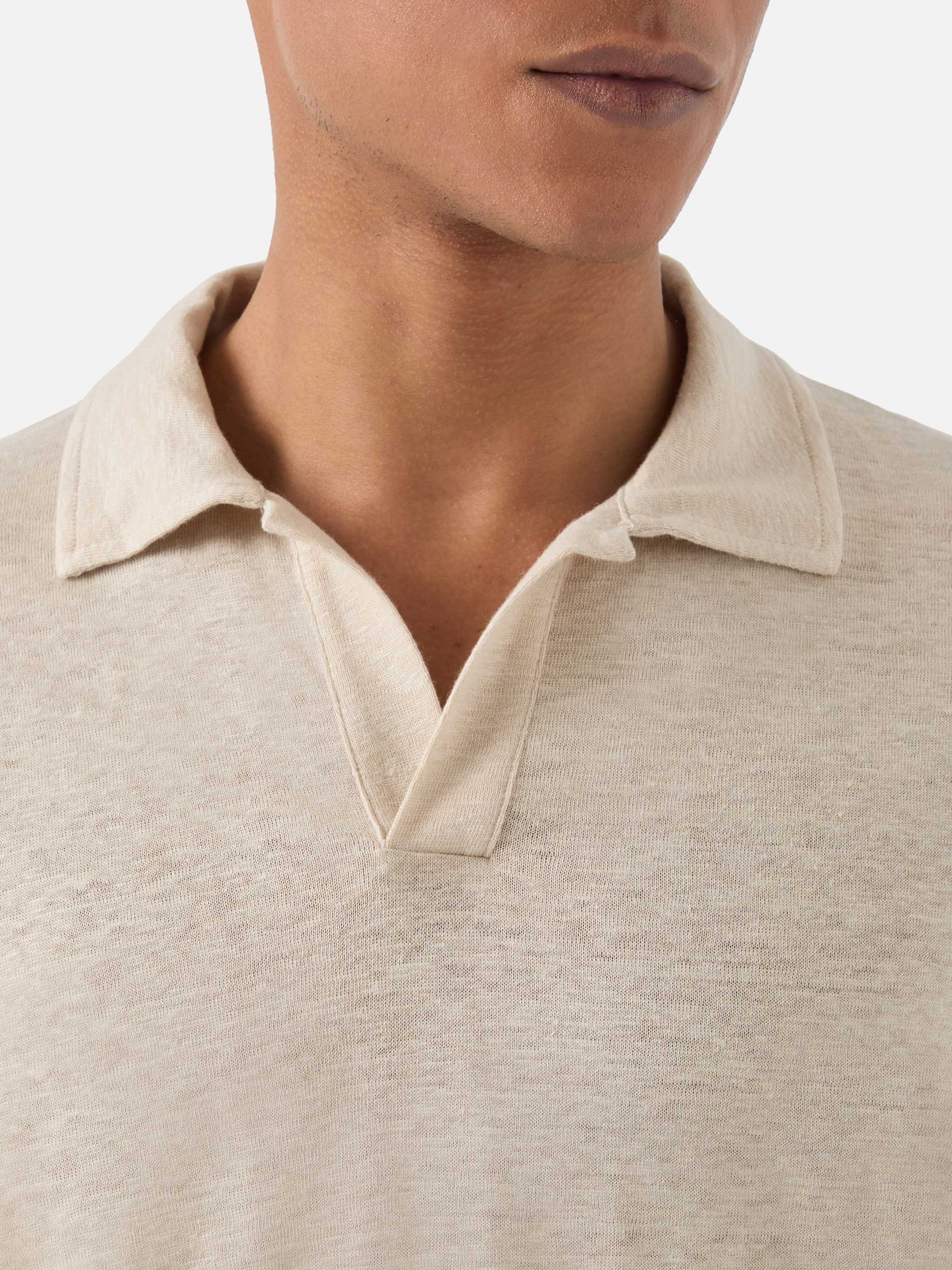 Polo Fraser in puro lino beige - Image 2