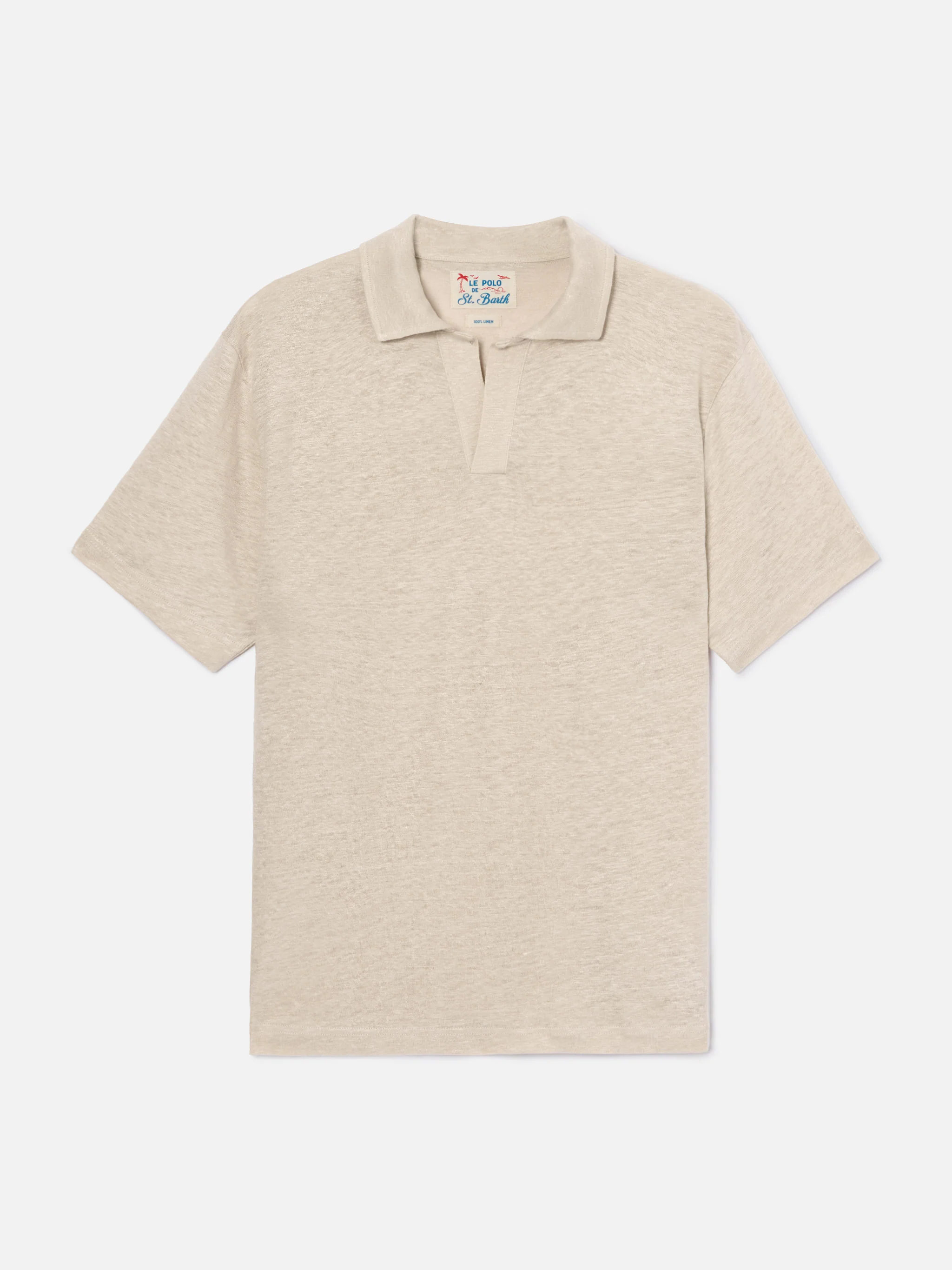 Polo Fraser in puro lino beige - Image 5