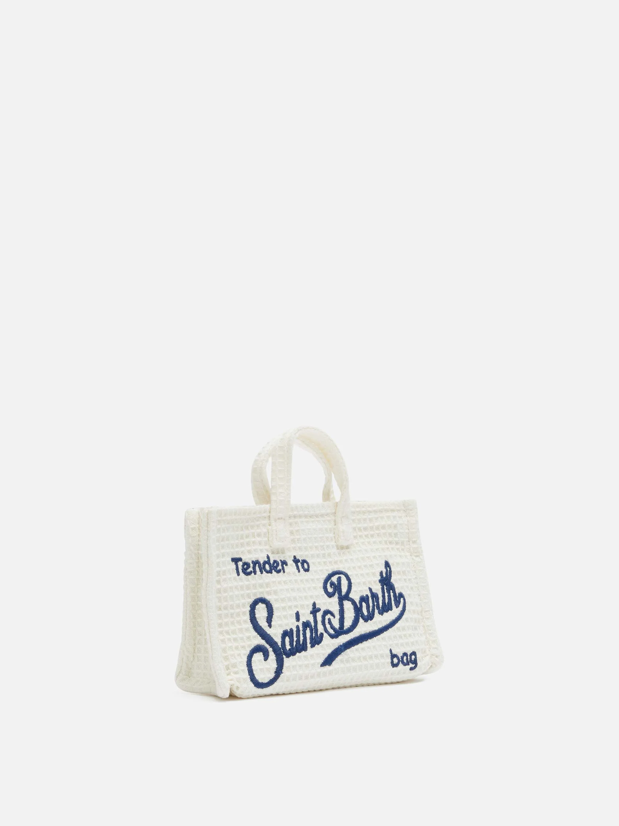 Phone Bag in cotone a nido d'ape beige - Image 4