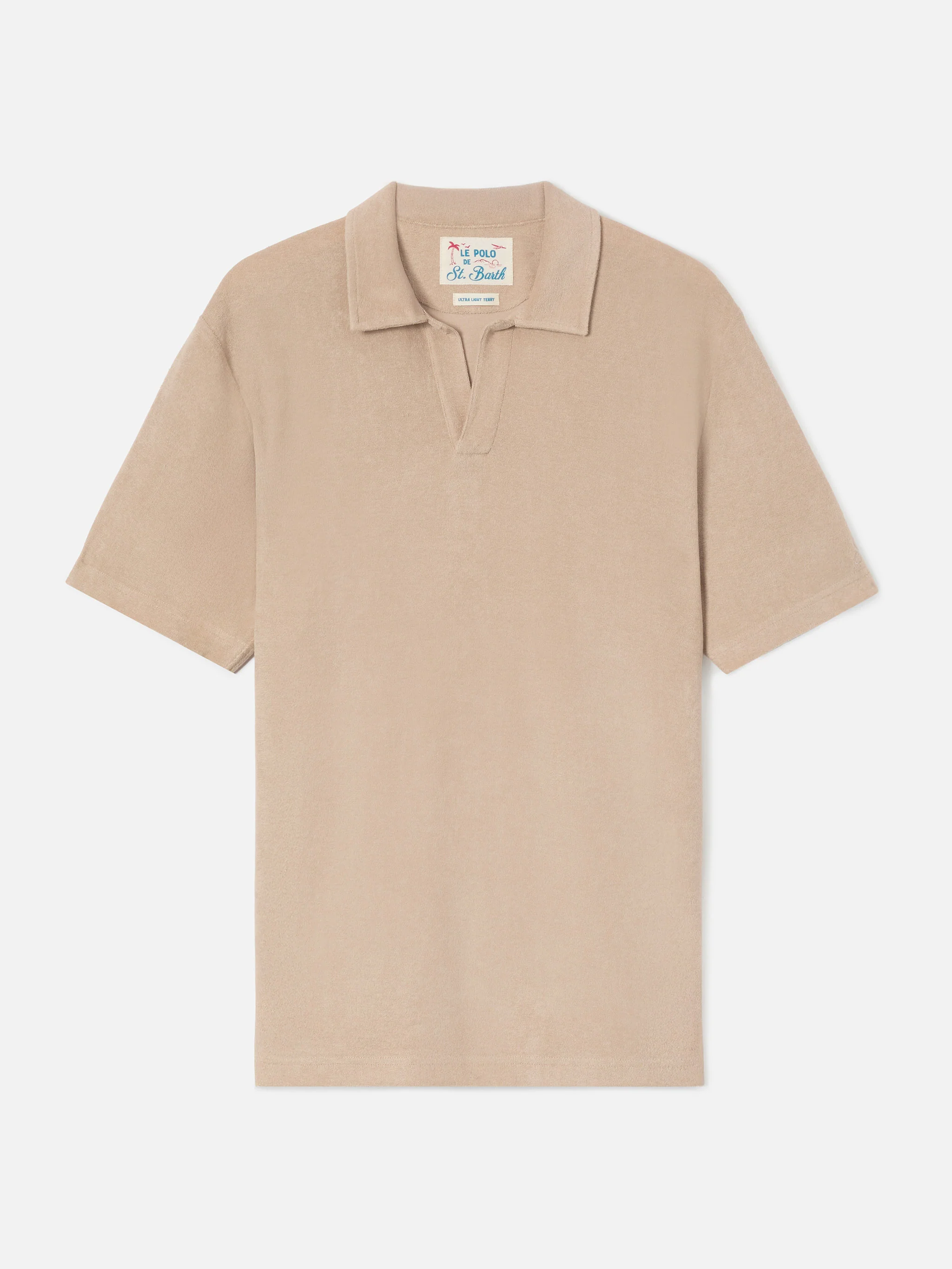 Polo Jeremy in cotone effetto spugna beige - Image 5
