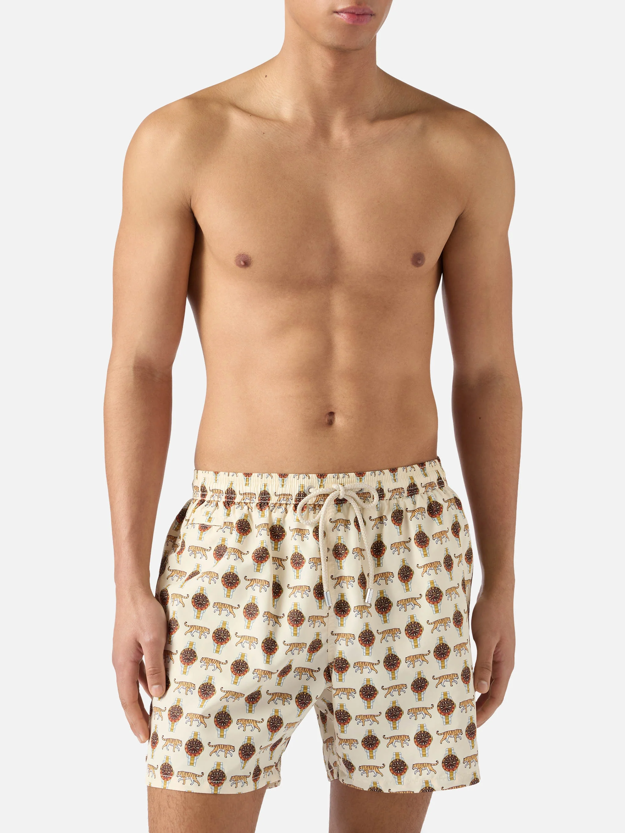 Costume mare Lighting Micro beige con stampa wild watch - Image 3