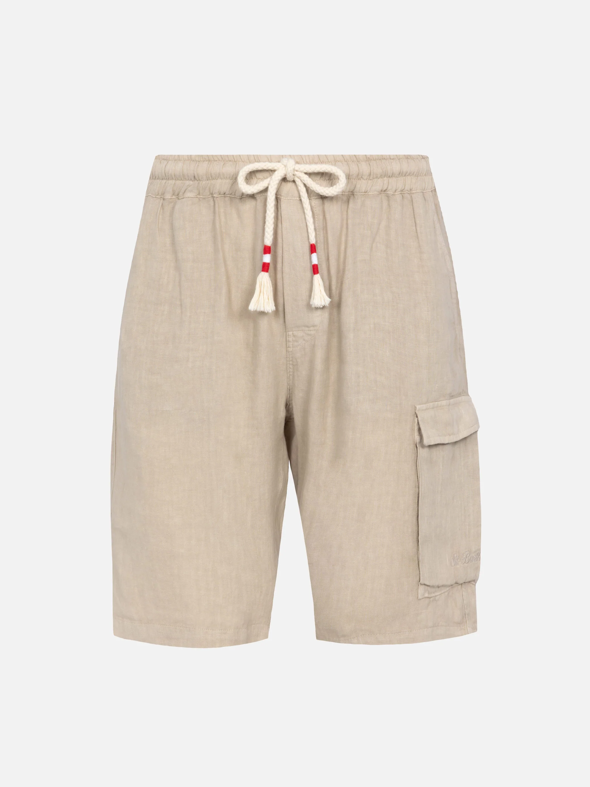 Bermuda in lino beige Marseille - Image 4