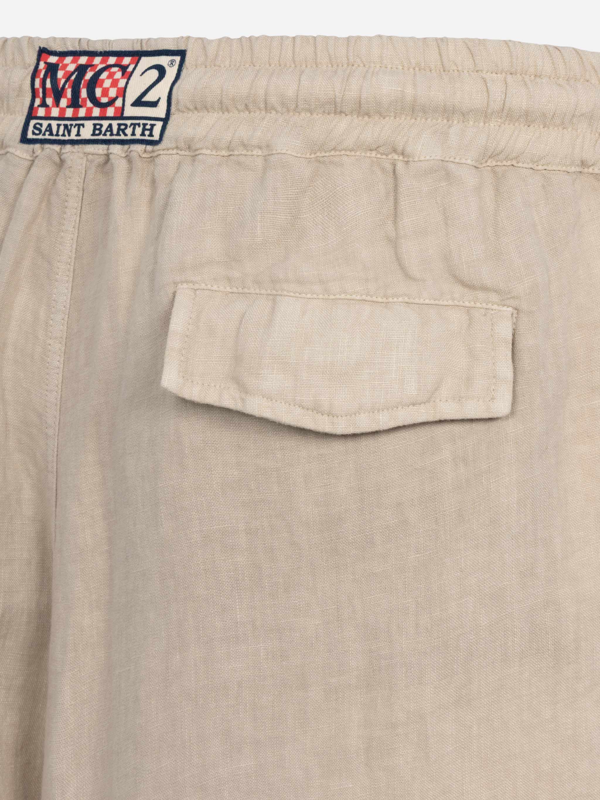 Bermuda in lino beige Marseille - Image 6