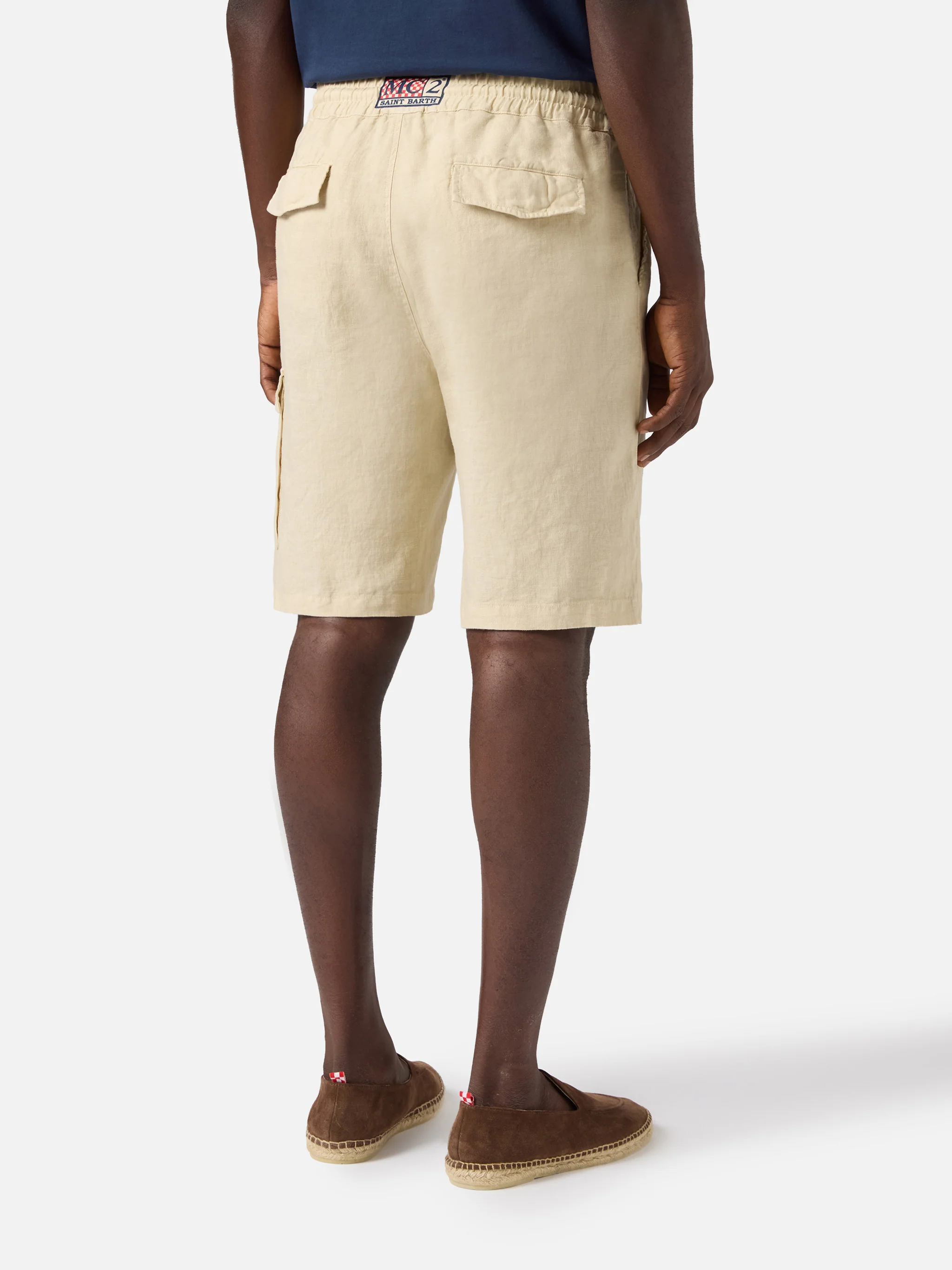 Bermuda Marseille in puro lino beige - Image 3