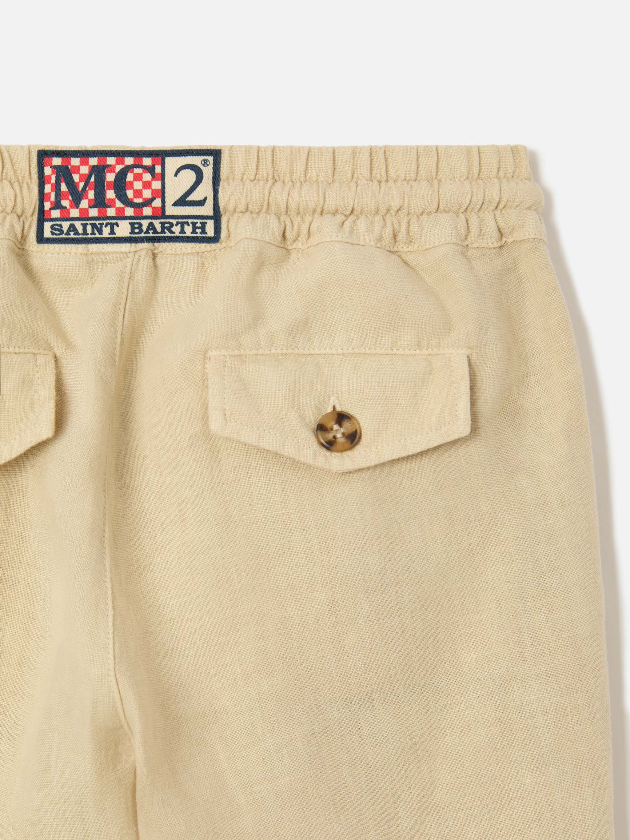 Shorts Marseille Jr in lino beige - Image 3