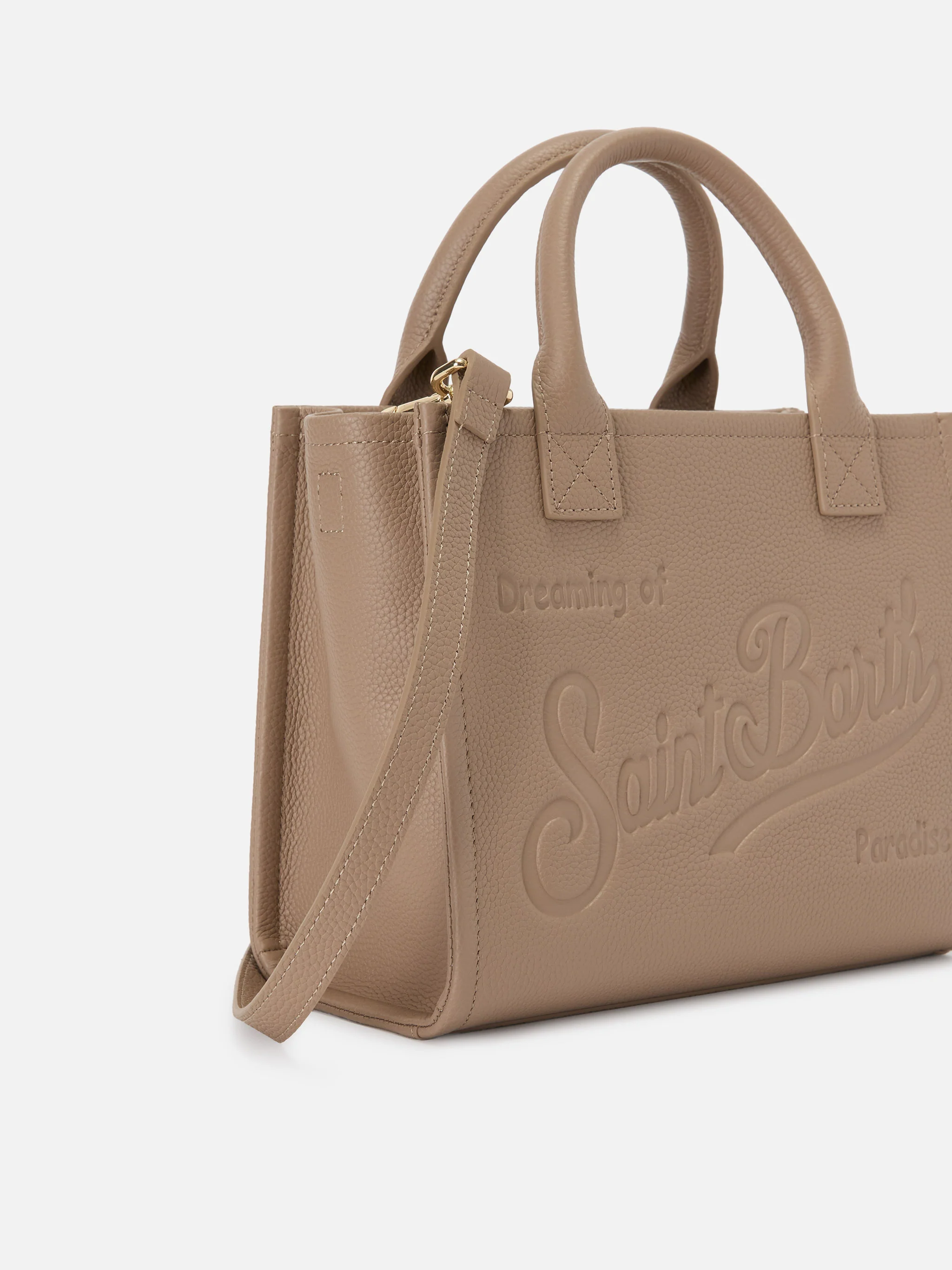 Borsa Vanity medium in pelle martellata beige - Image 2