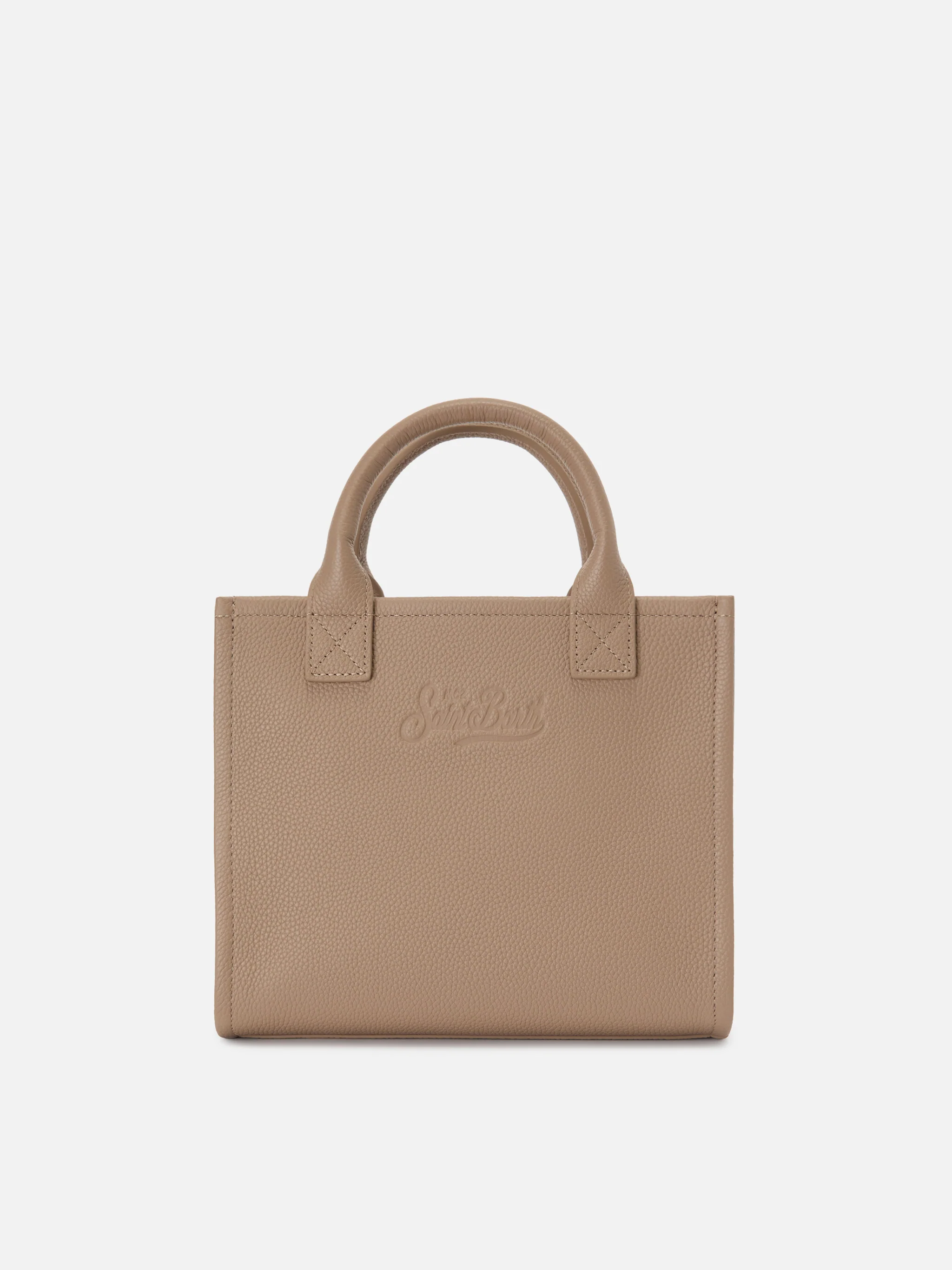 Borsa Vanity medium in pelle martellata beige - Image 3