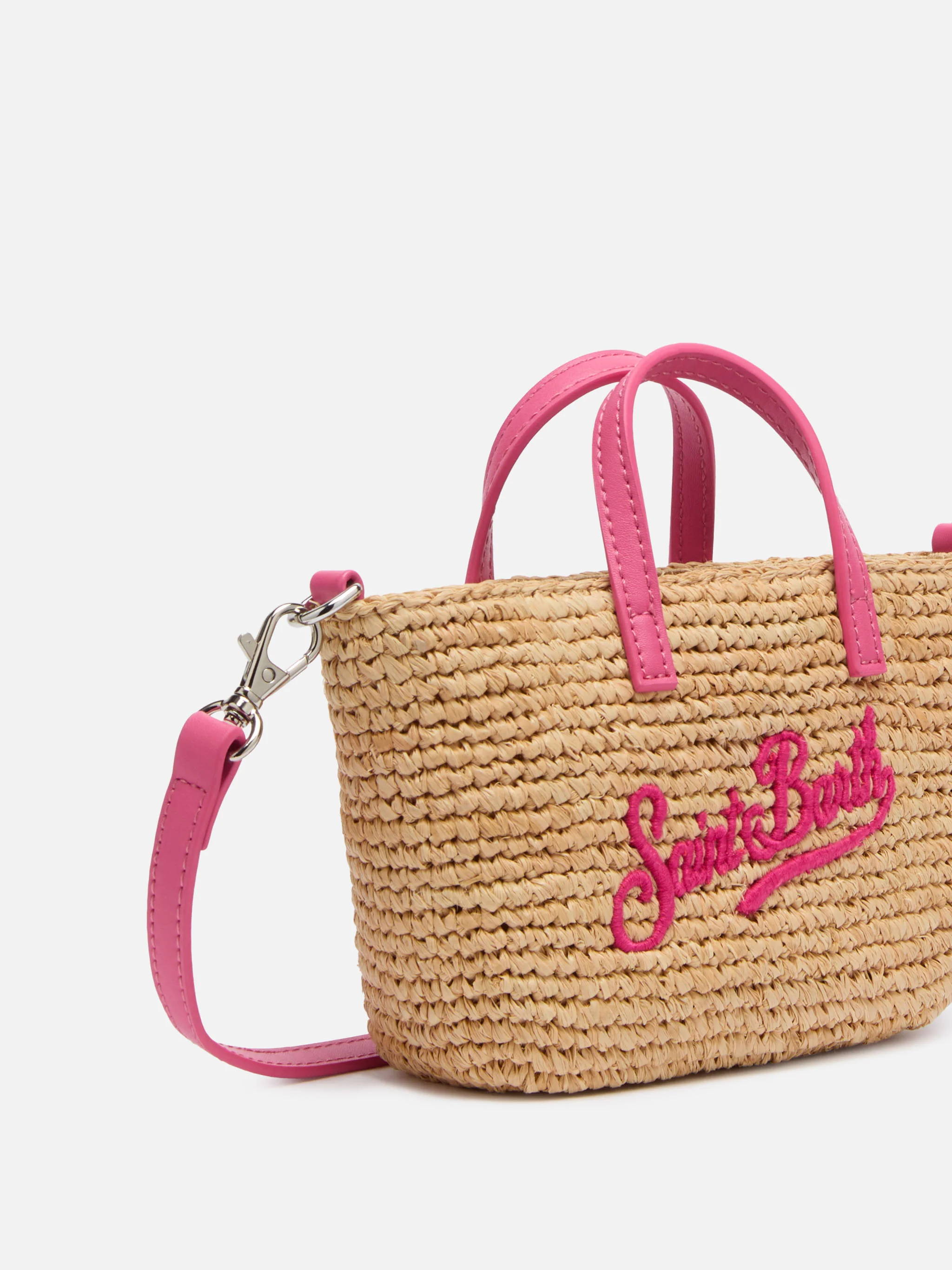 Rafia City Micro Bag beige con ricamo Saint Barth - Image 3