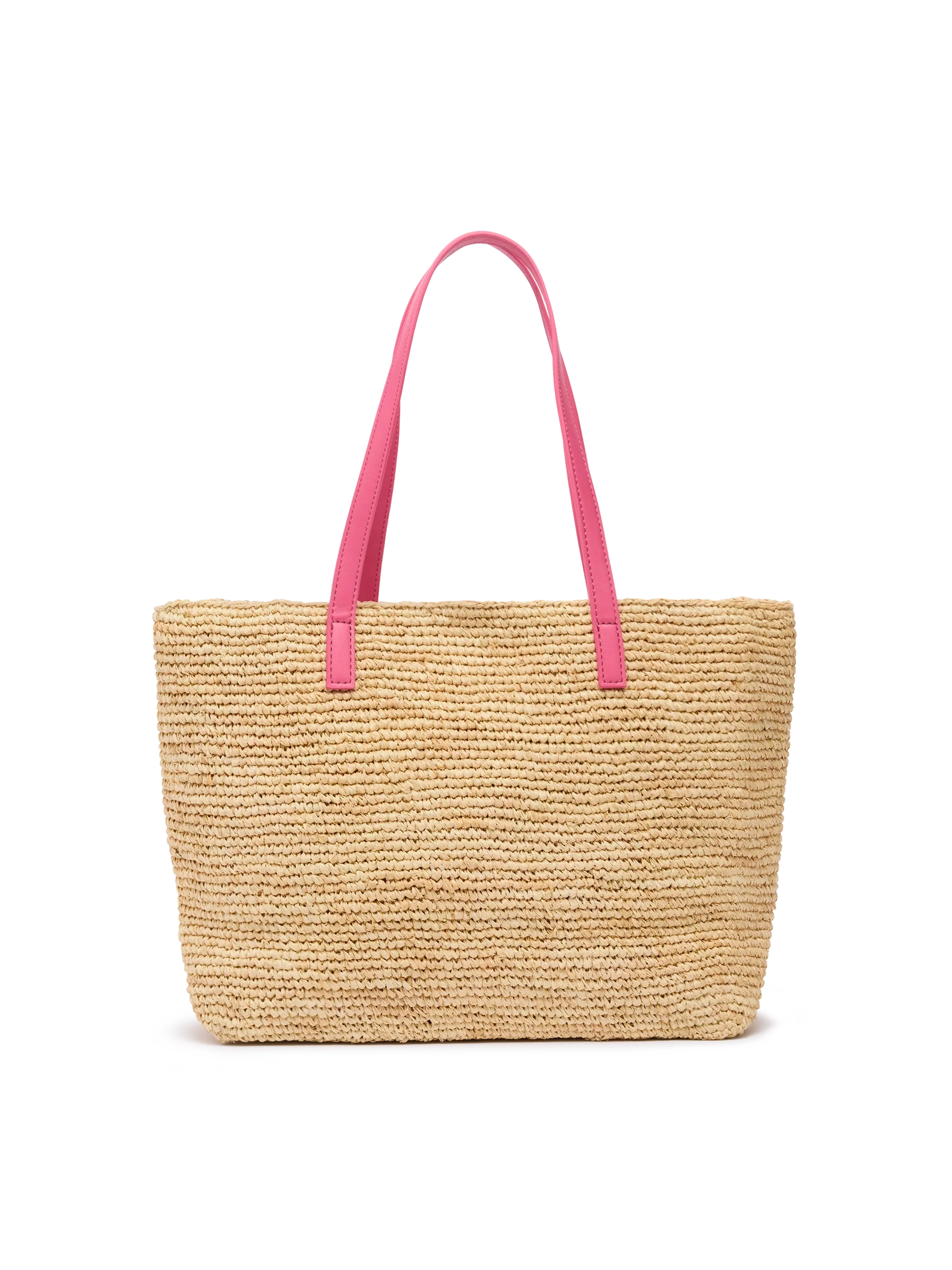 Rafia City Mid Bag beige con logo Saint Barth ricamato - Image 5