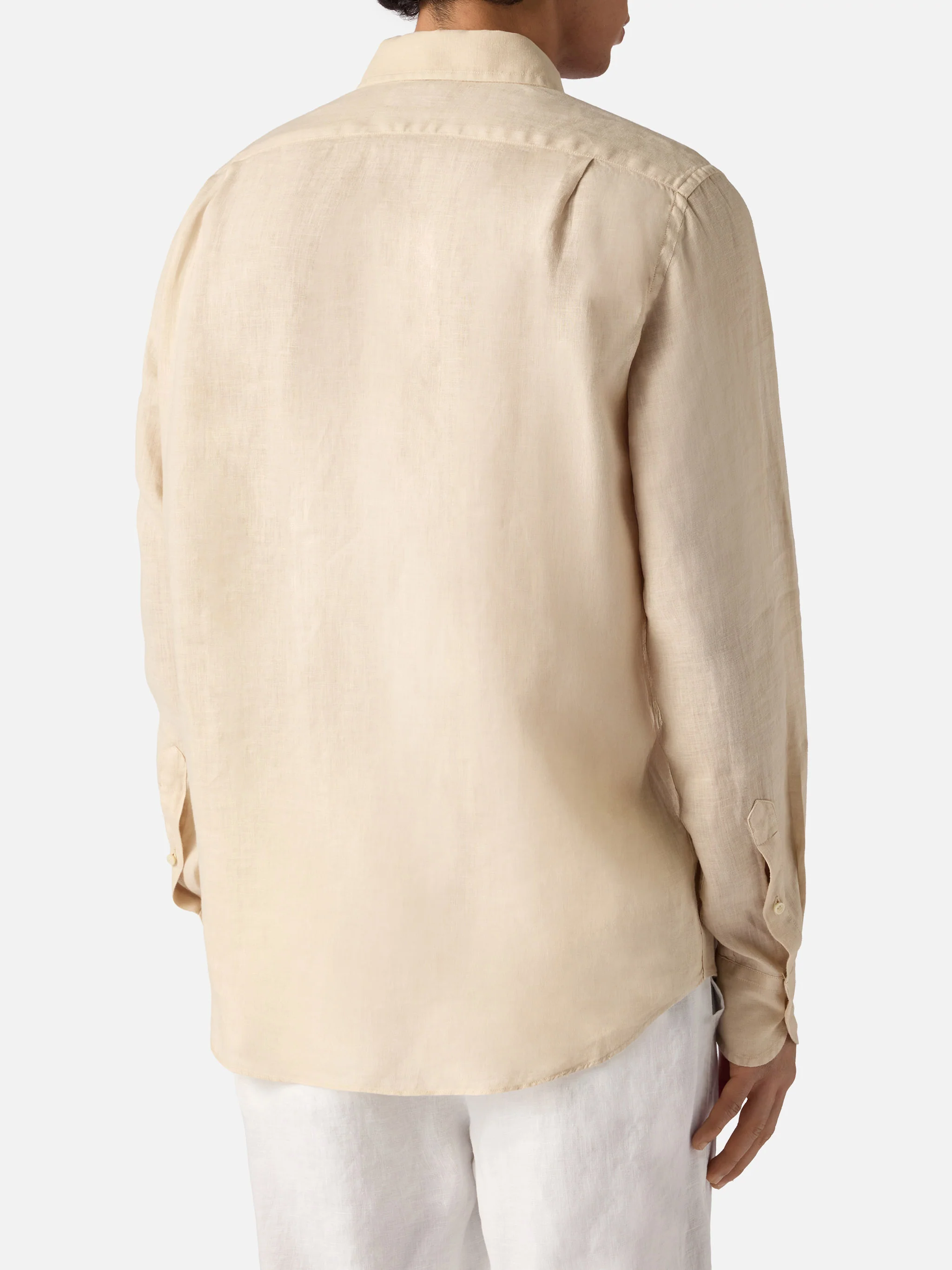 Camicia Raphael in puro lino beige - Image 3