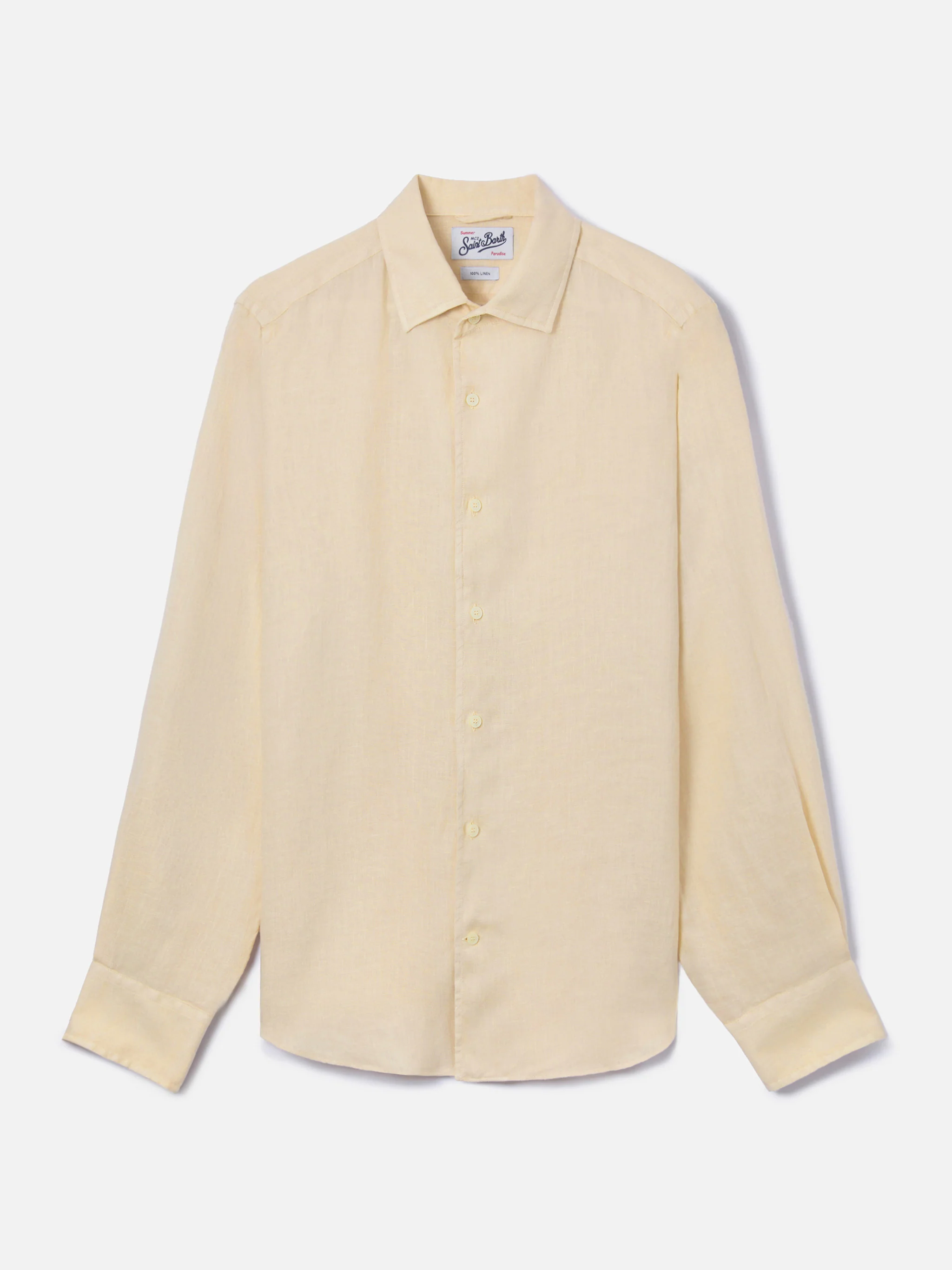 Camicia Raphael in puro lino beige - Image 4
