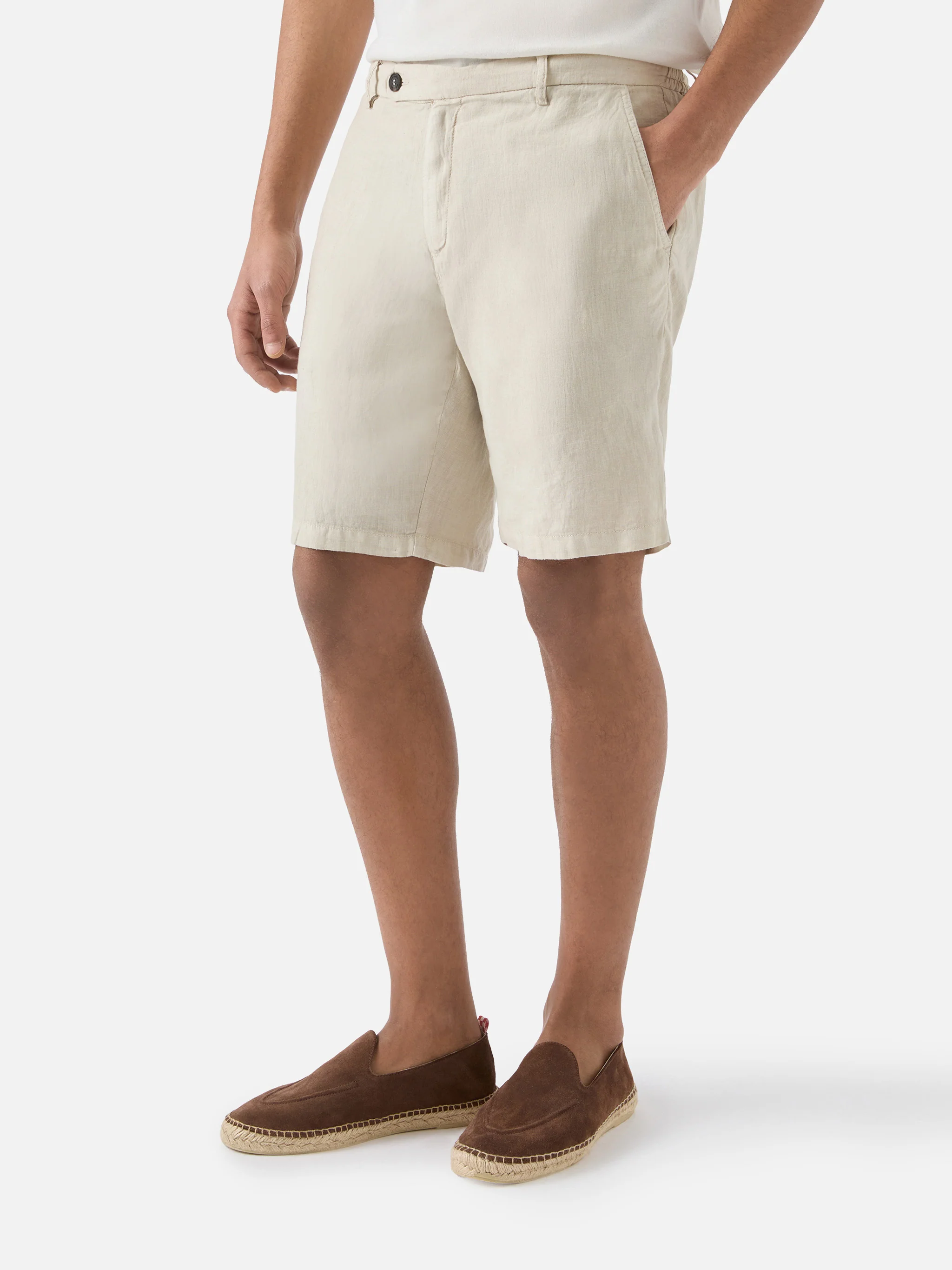 Bermuda Sebastian in puro lino beige