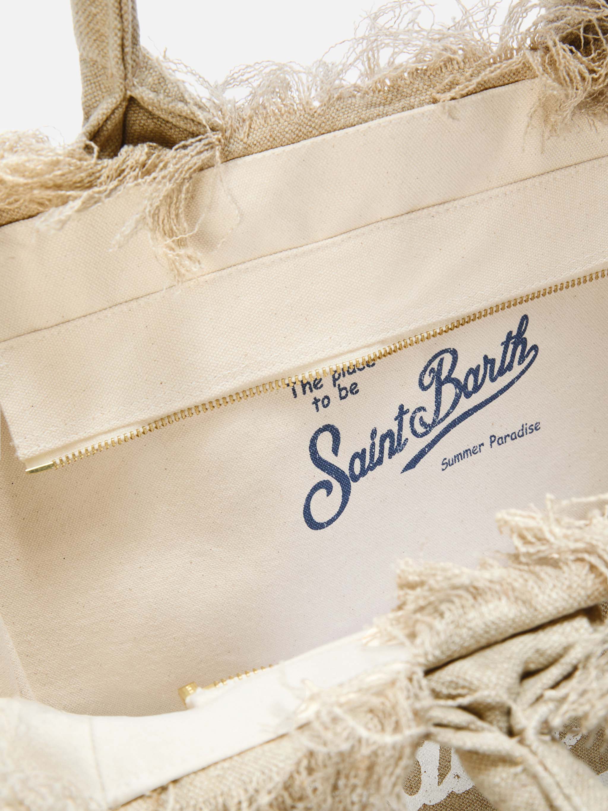 Borsa Colette in lino beige tinta unita - Image 4