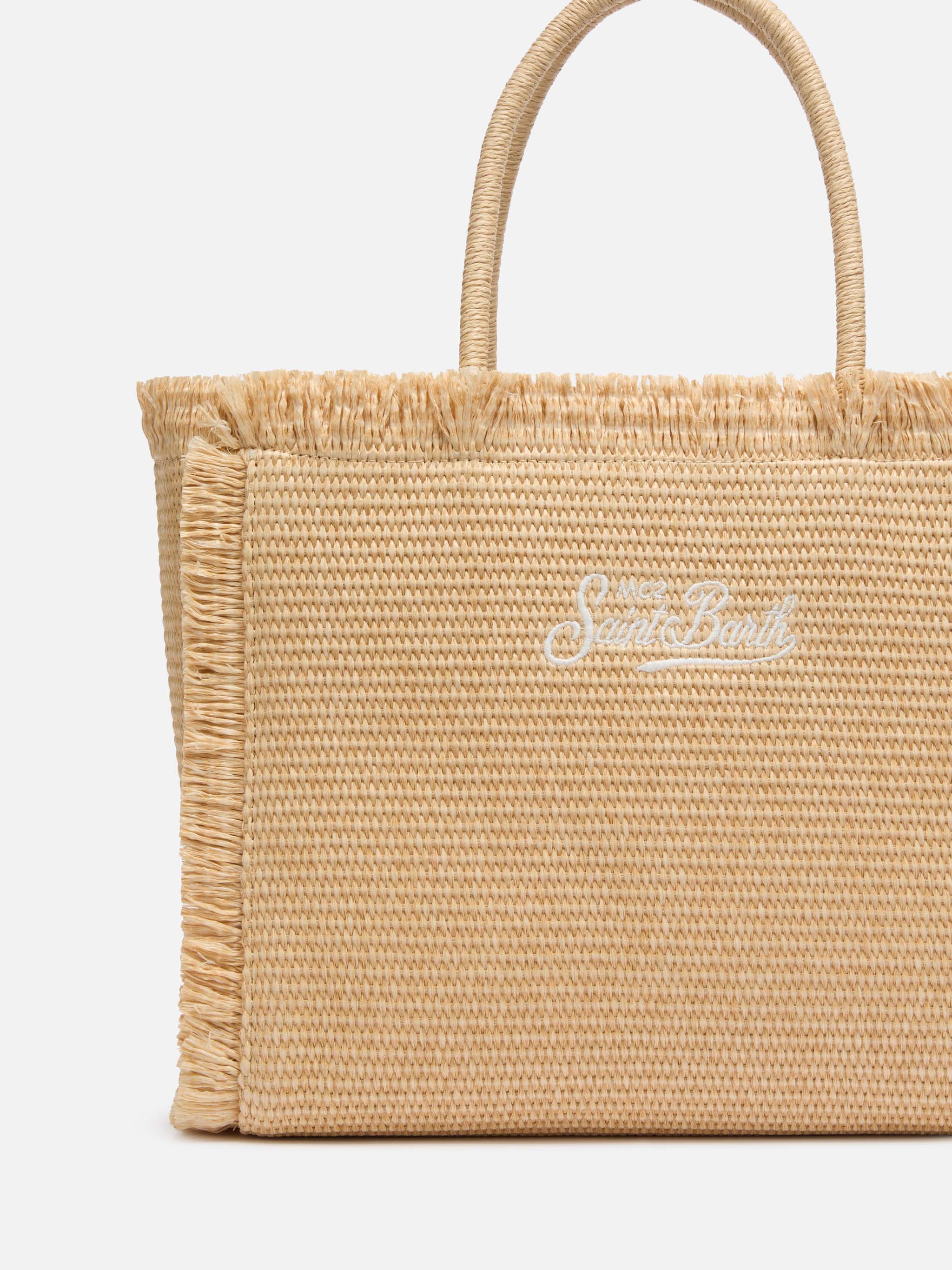 Borsa a spalla Vanity effetto paglia beige - Image 3