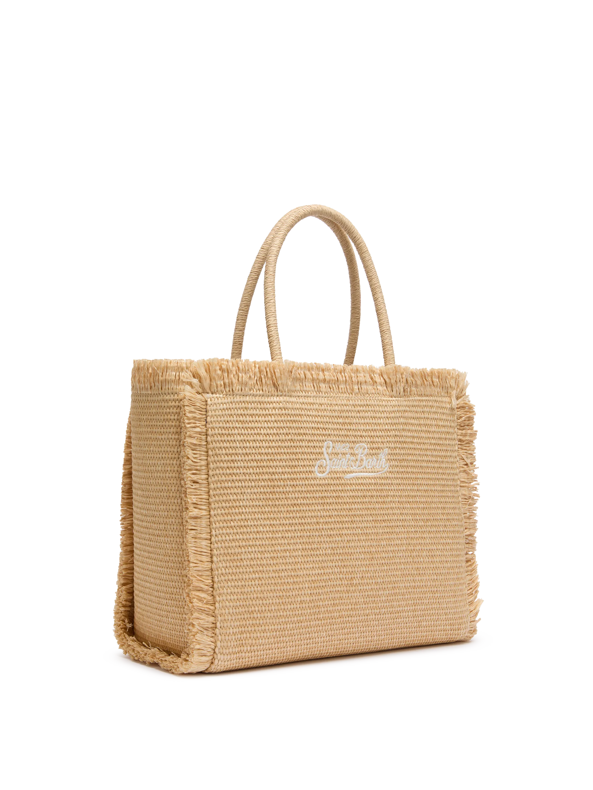 Borsa a spalla Vanity effetto paglia beige - Image 4