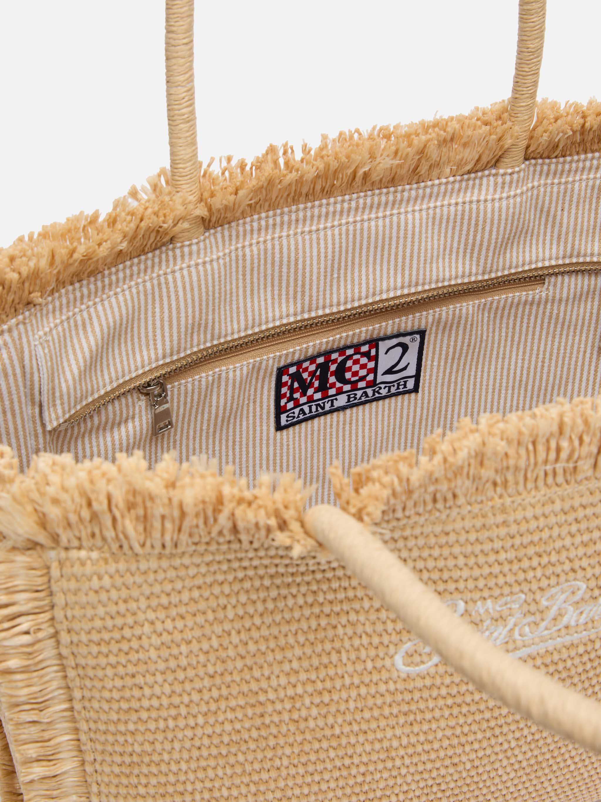 Borsa a spalla Vanity effetto paglia beige - Image 6