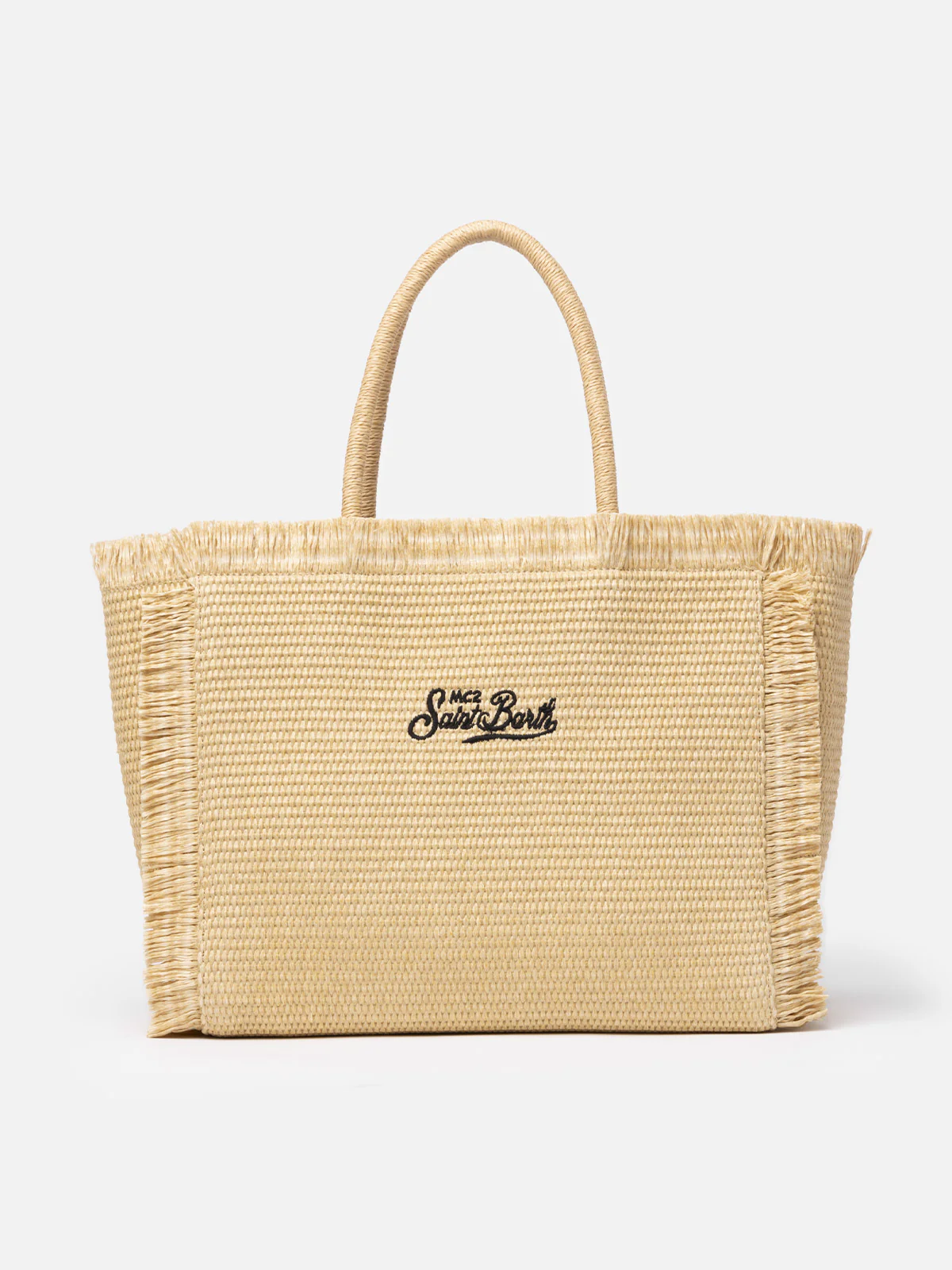 Borsa a spalla Vanity effetto paglia beige - Image 4