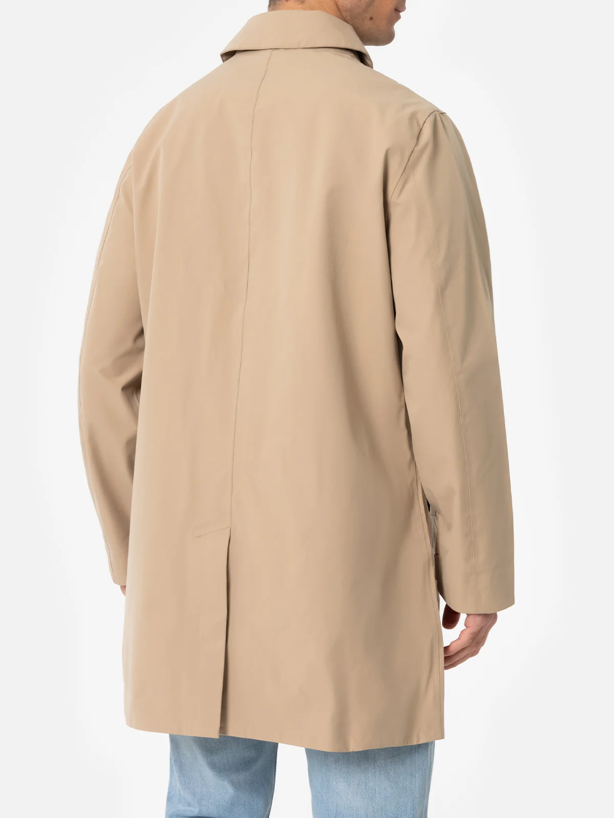Trench in tessuto elasticizzato beige Elbert con bordino - Image 6