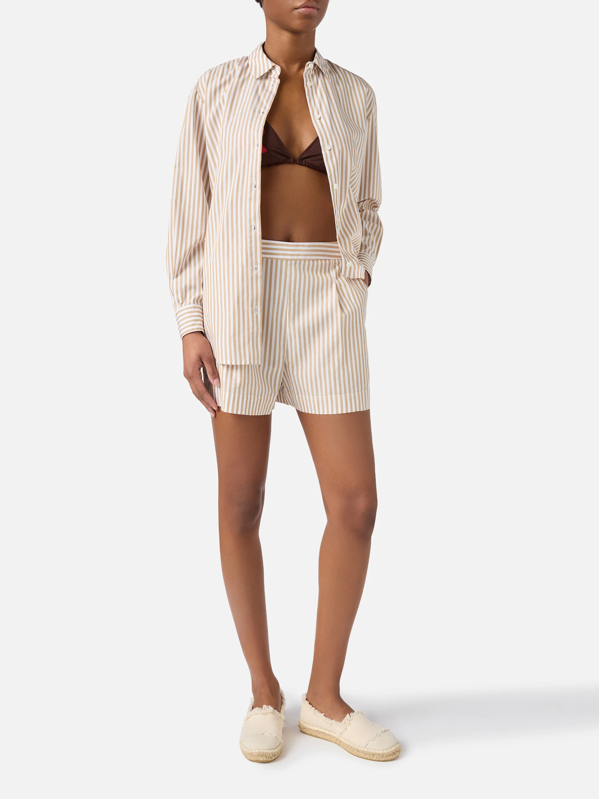 Short Amani a righe beige - Image 2
