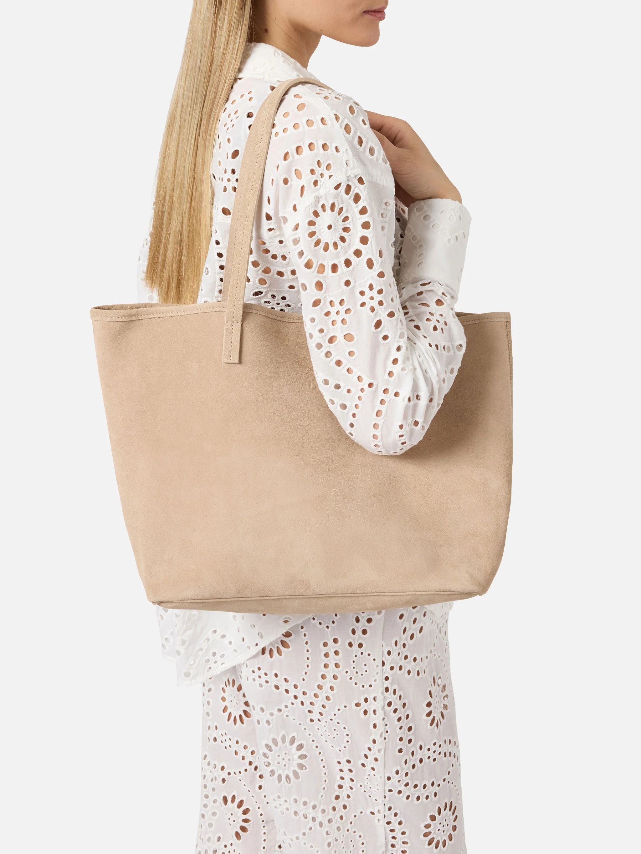 Borsa City regular in camoscio beige - Image 2