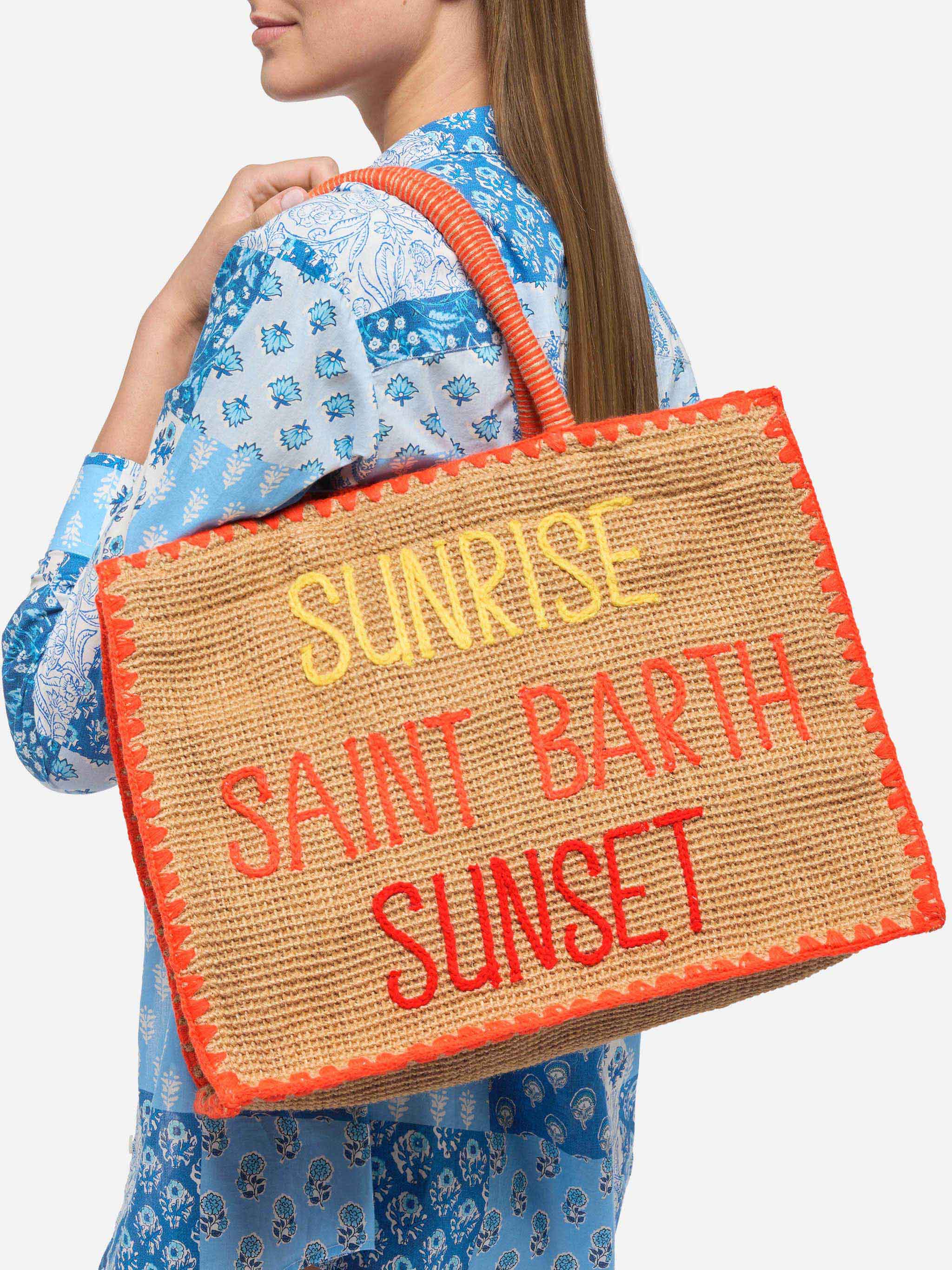 Borsa Vivian Jute beige in juta con ricamo - Image 2
