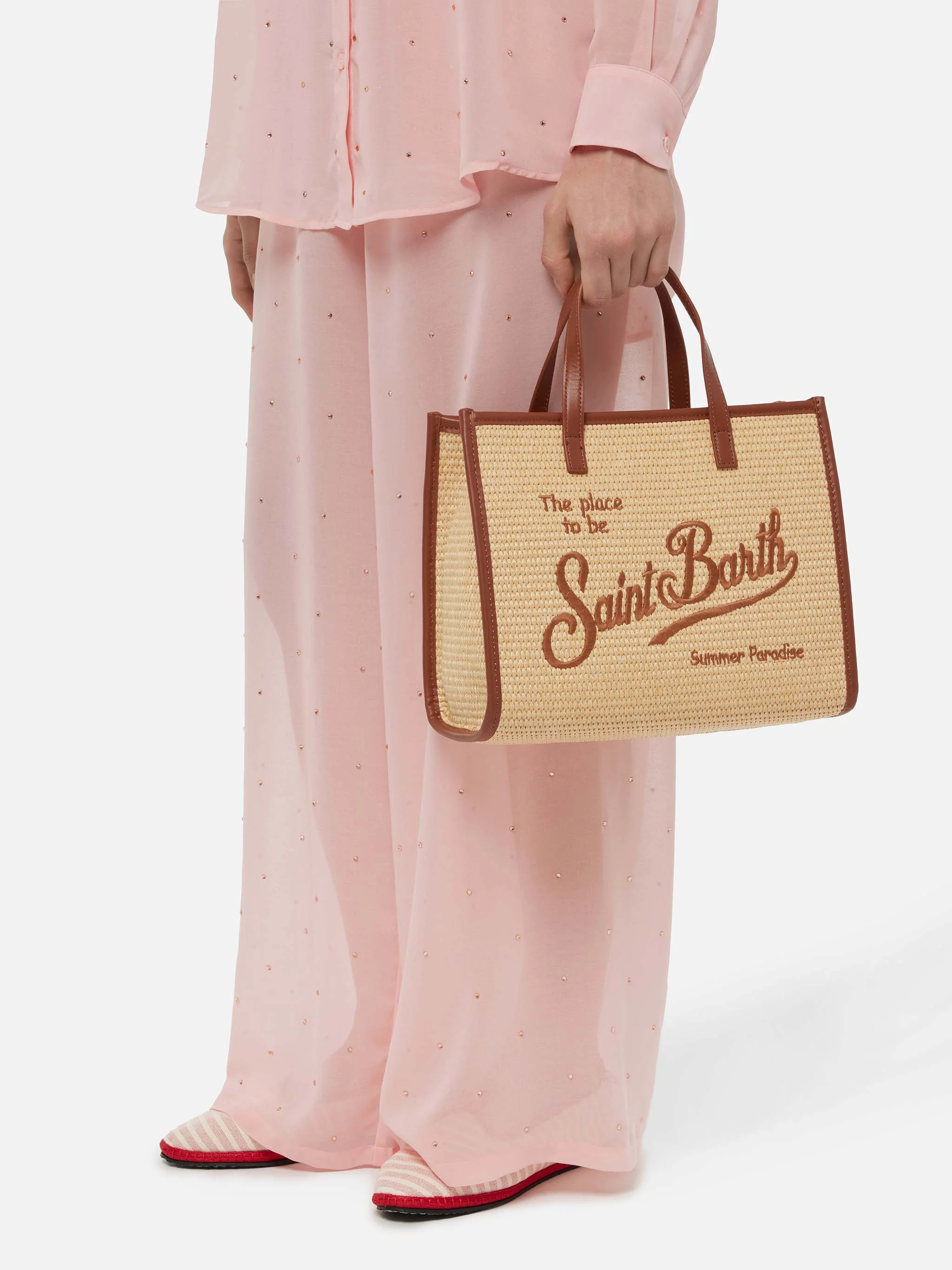 Borsa Vivian Mid Straw beige effetto paglia - Image 2