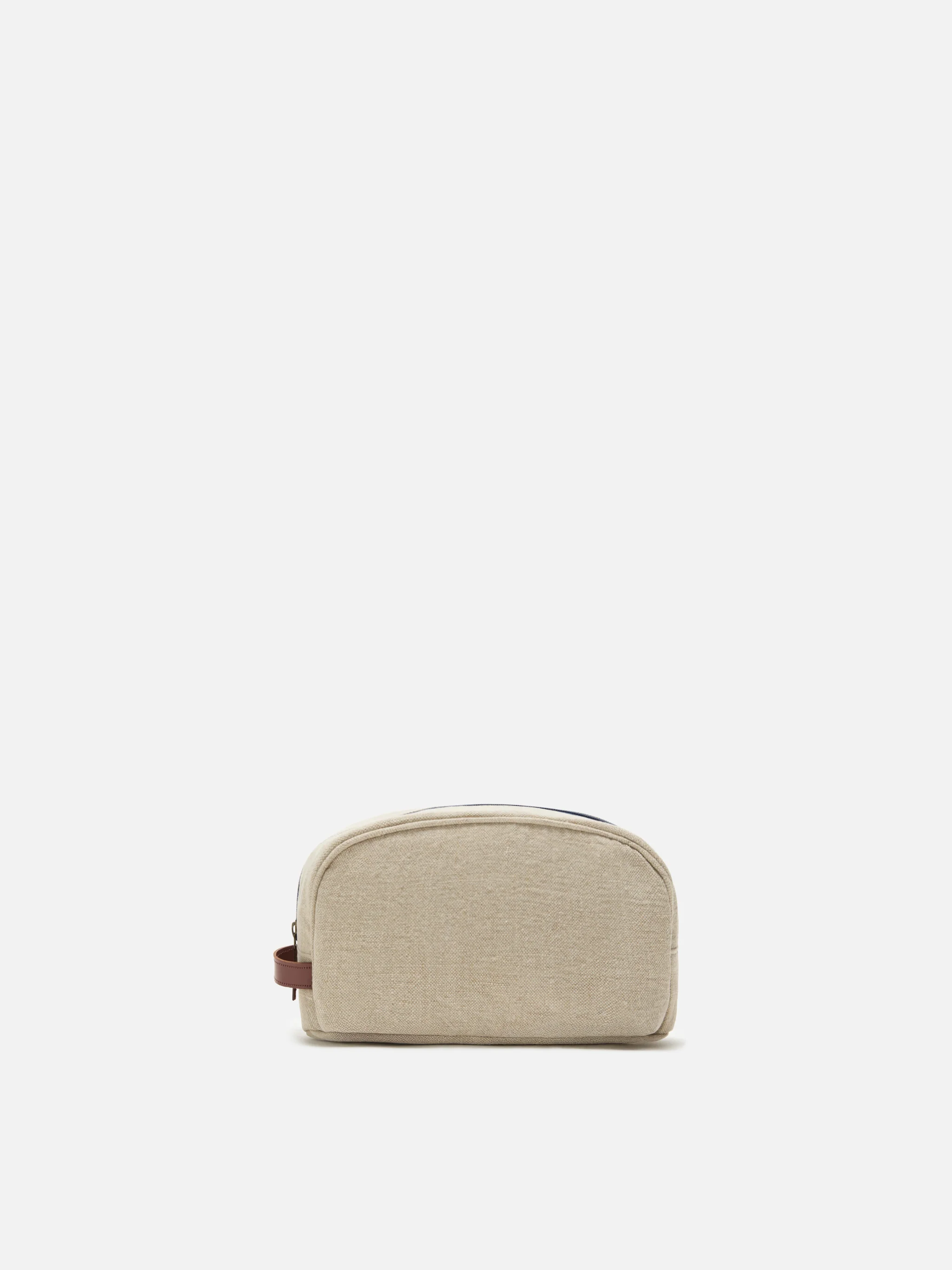 Beauty Bag Westwood in lino biege con logo ricamato - Image 3