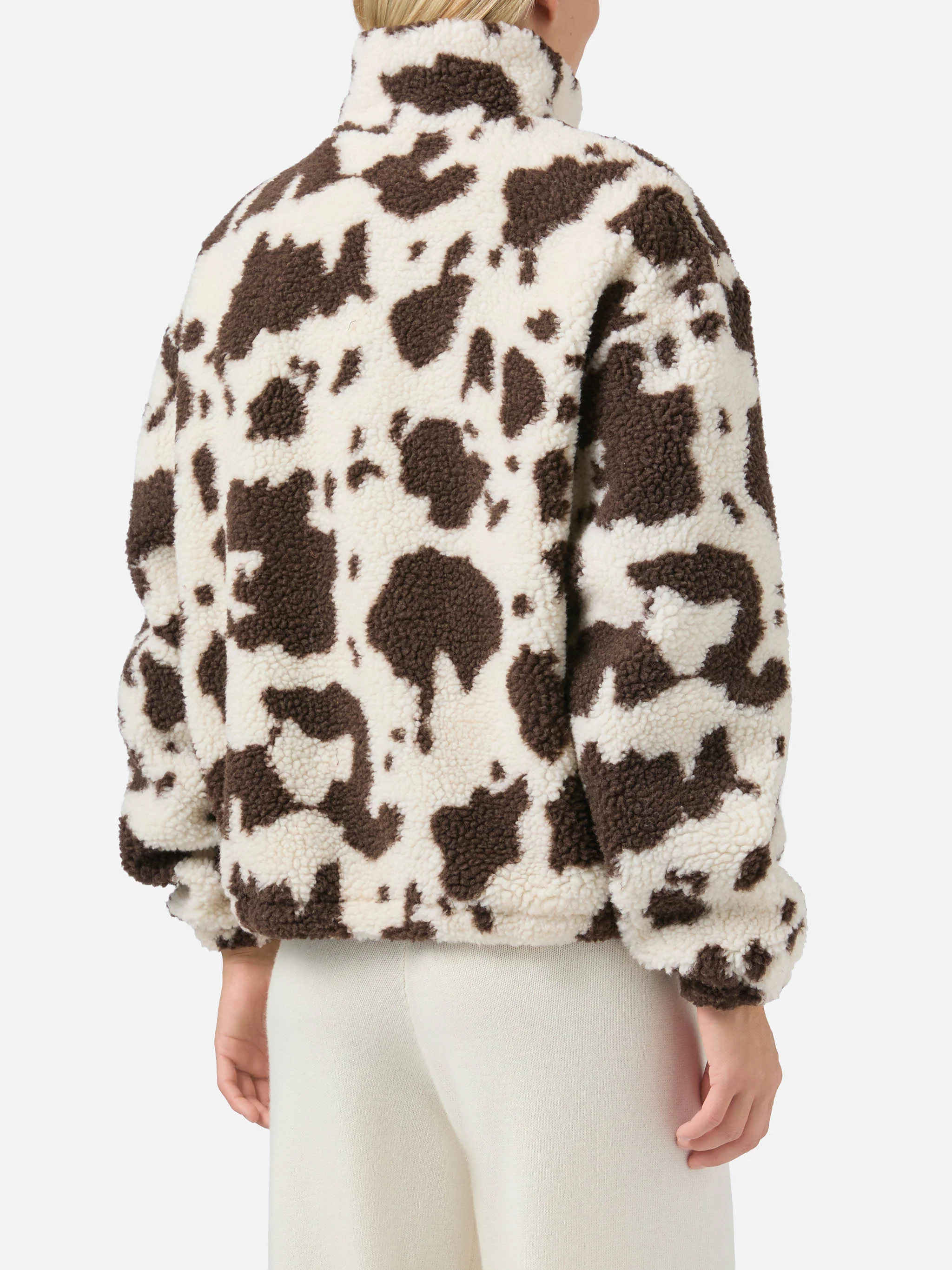 Giacca teddy Bercy con stampa muccata e dettagli in eco suede - Image 4