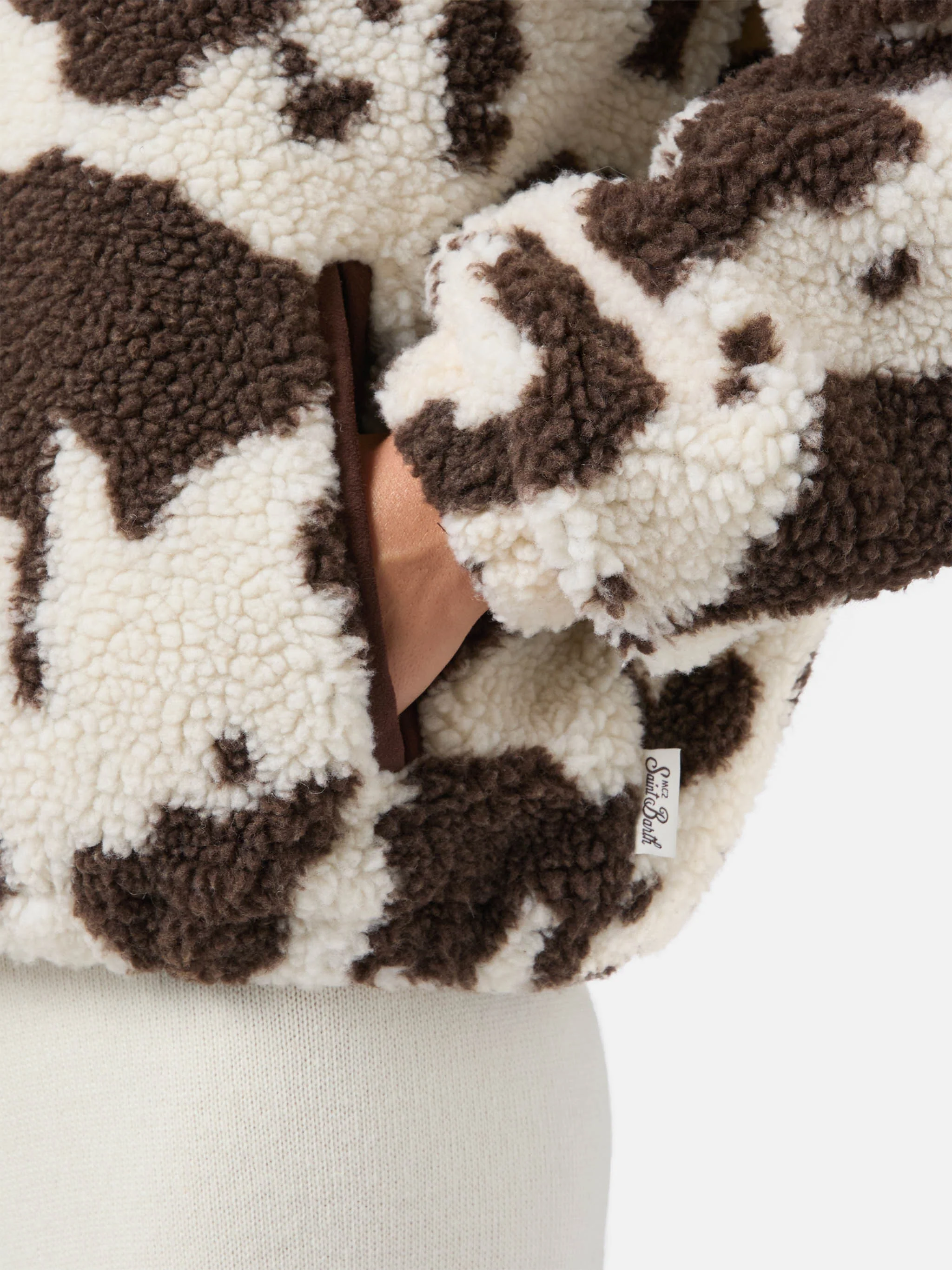 Giacca teddy Bercy con stampa muccata e dettagli in eco suede - Image 5