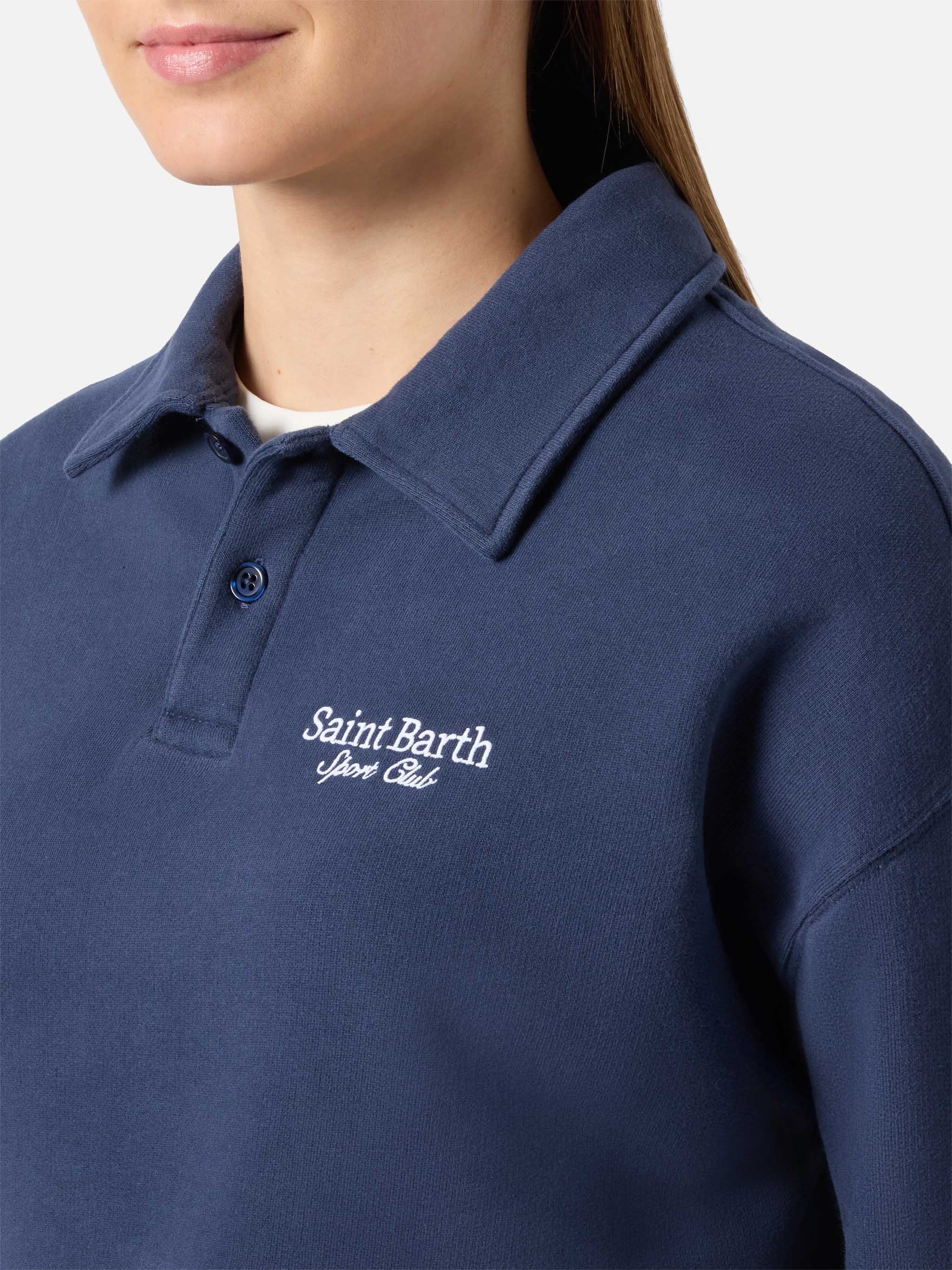 Felpa Berenice blu con ricamo Saint Barth Sport Club - Image 2