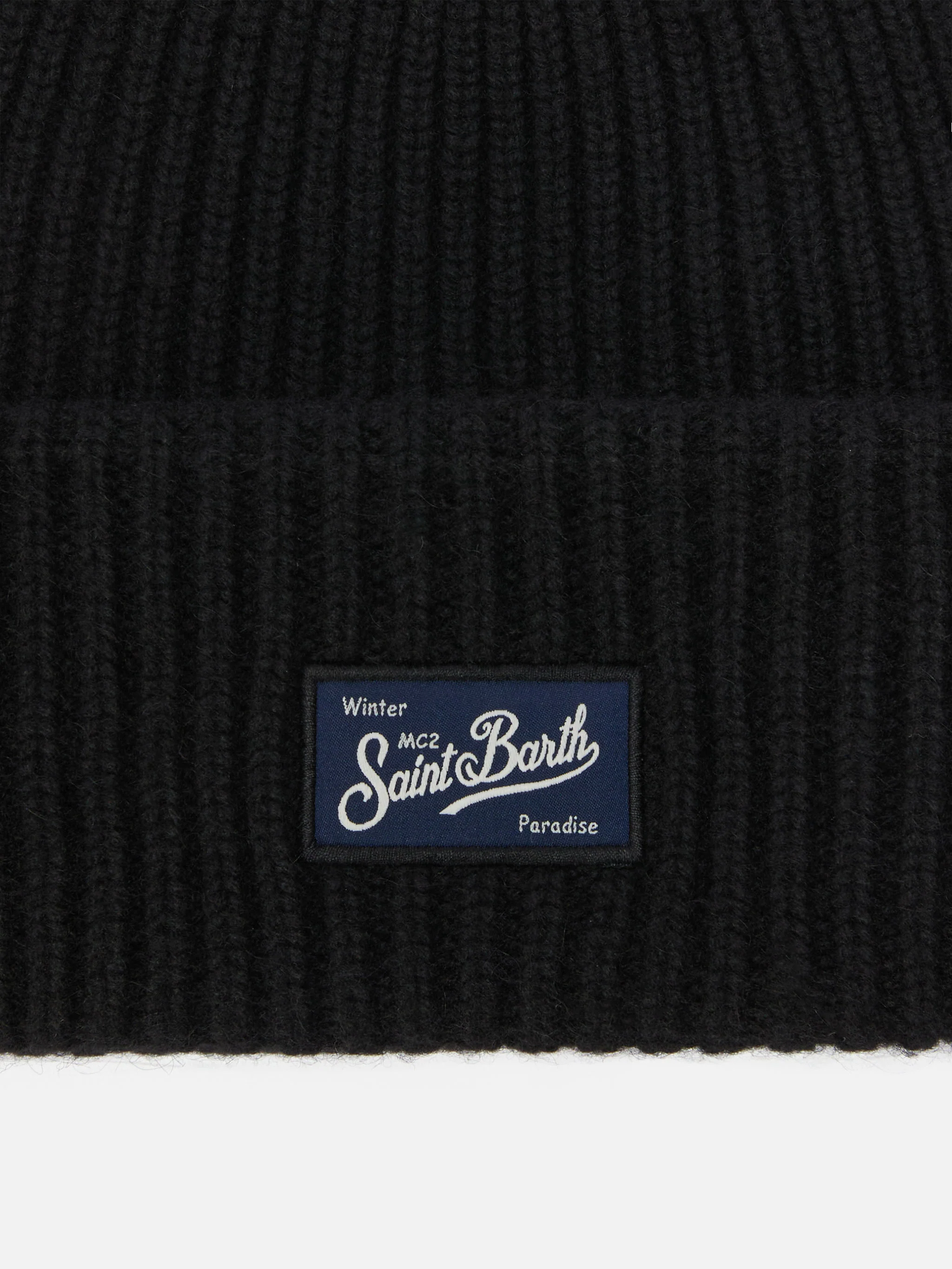 Berretto nero a coste Berry con patch Saint Barth


 - Image 2