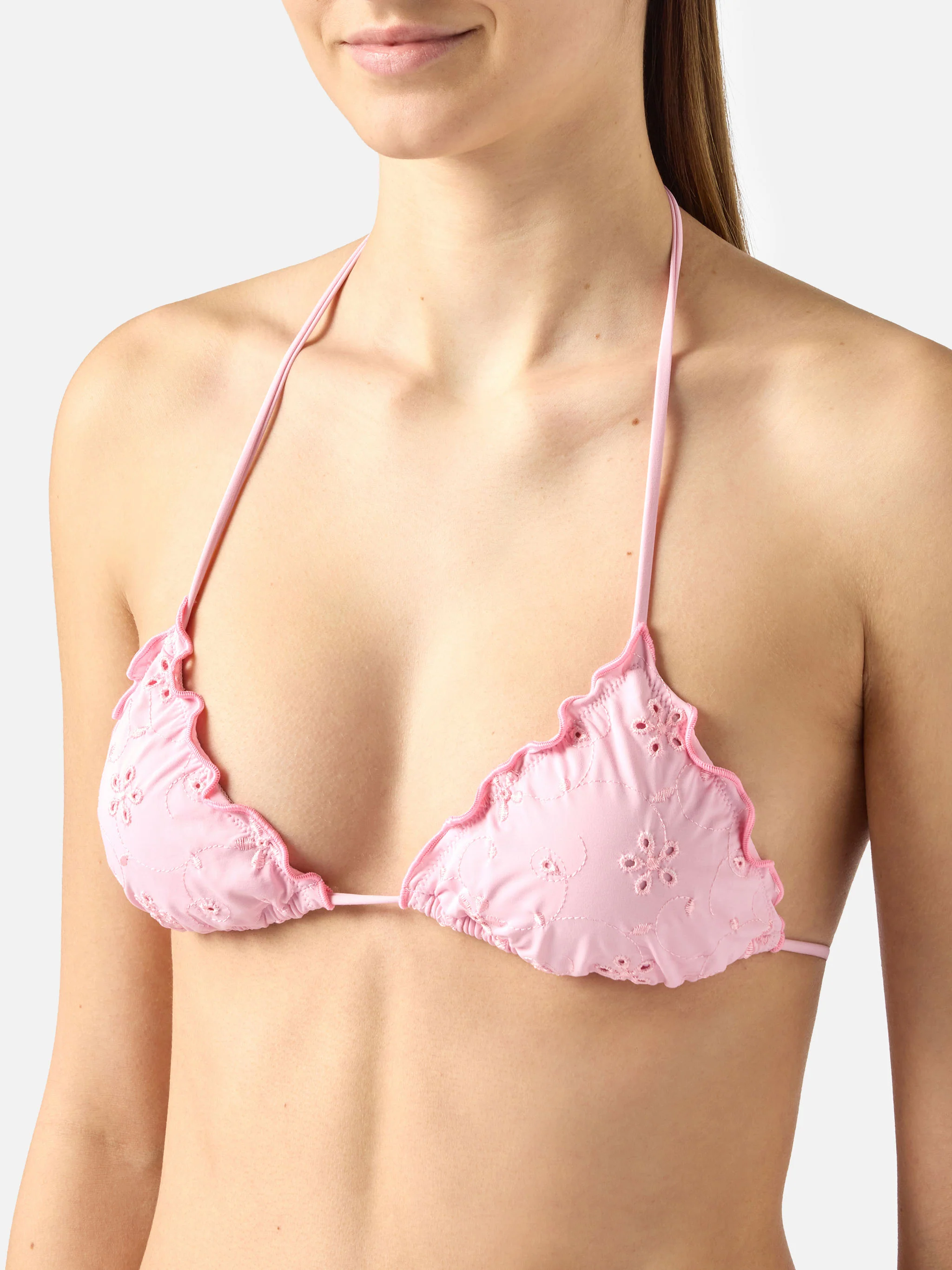 Bikini Sarius triangolo in sangallo rosa - Image 4
