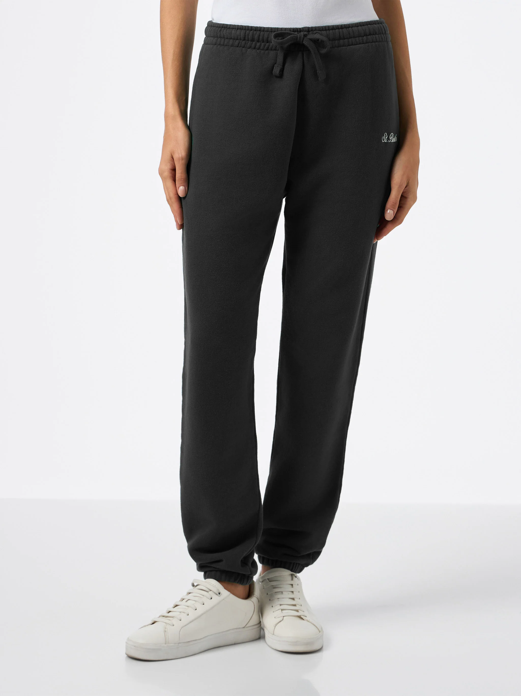 Pantaloni joggers in pile nero Odalys - Image 2