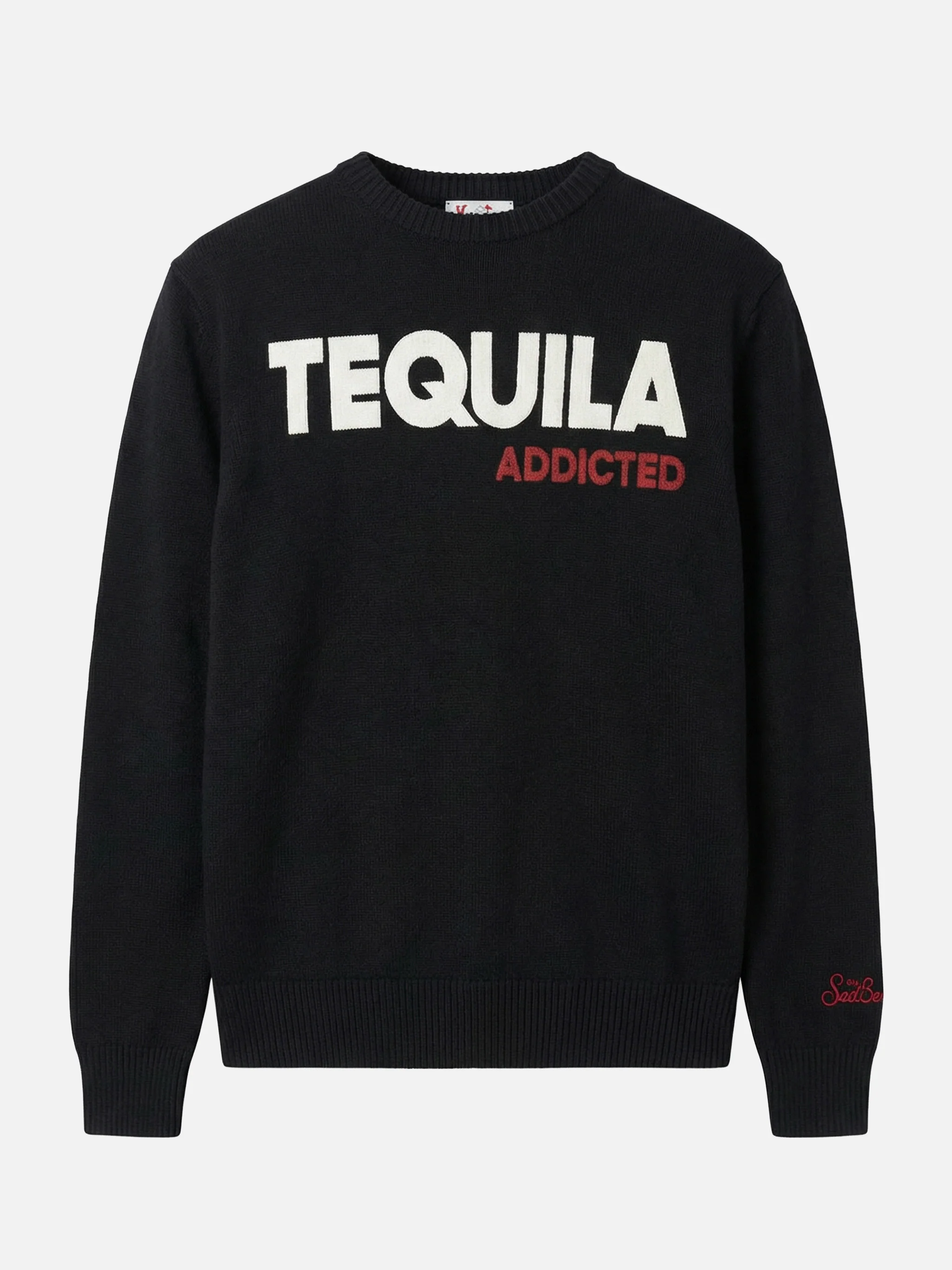 Girocollo Heron nero con jacquard Tequila addicted - Image 3