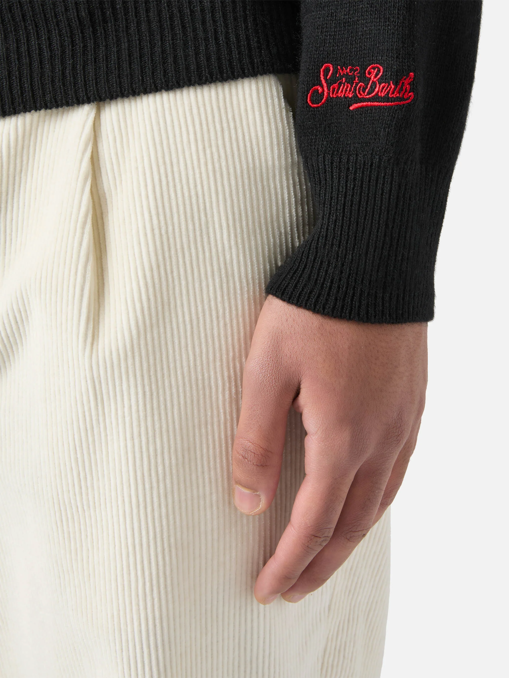 Girocollo Heron nero con jacquard Tequila life is a shot - Image 4