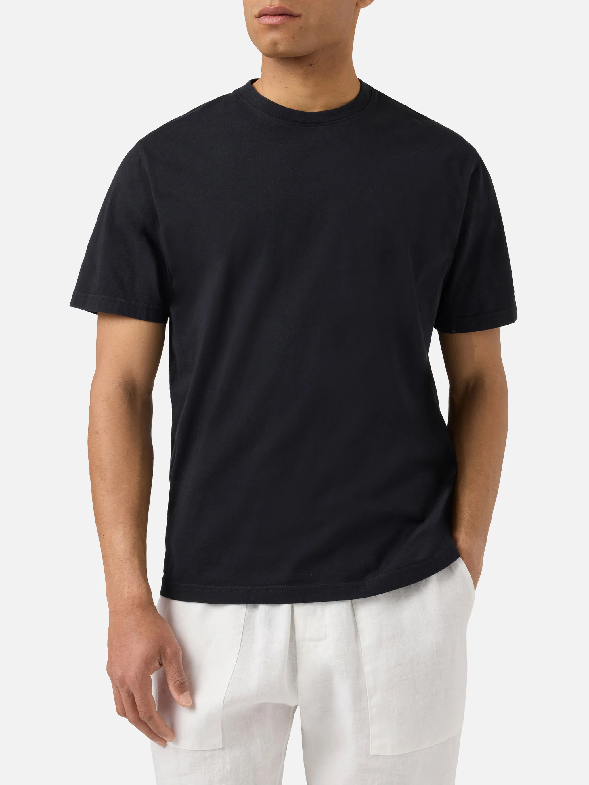 T-shirt Dover nera in cotone con ricamo logo - Image 2