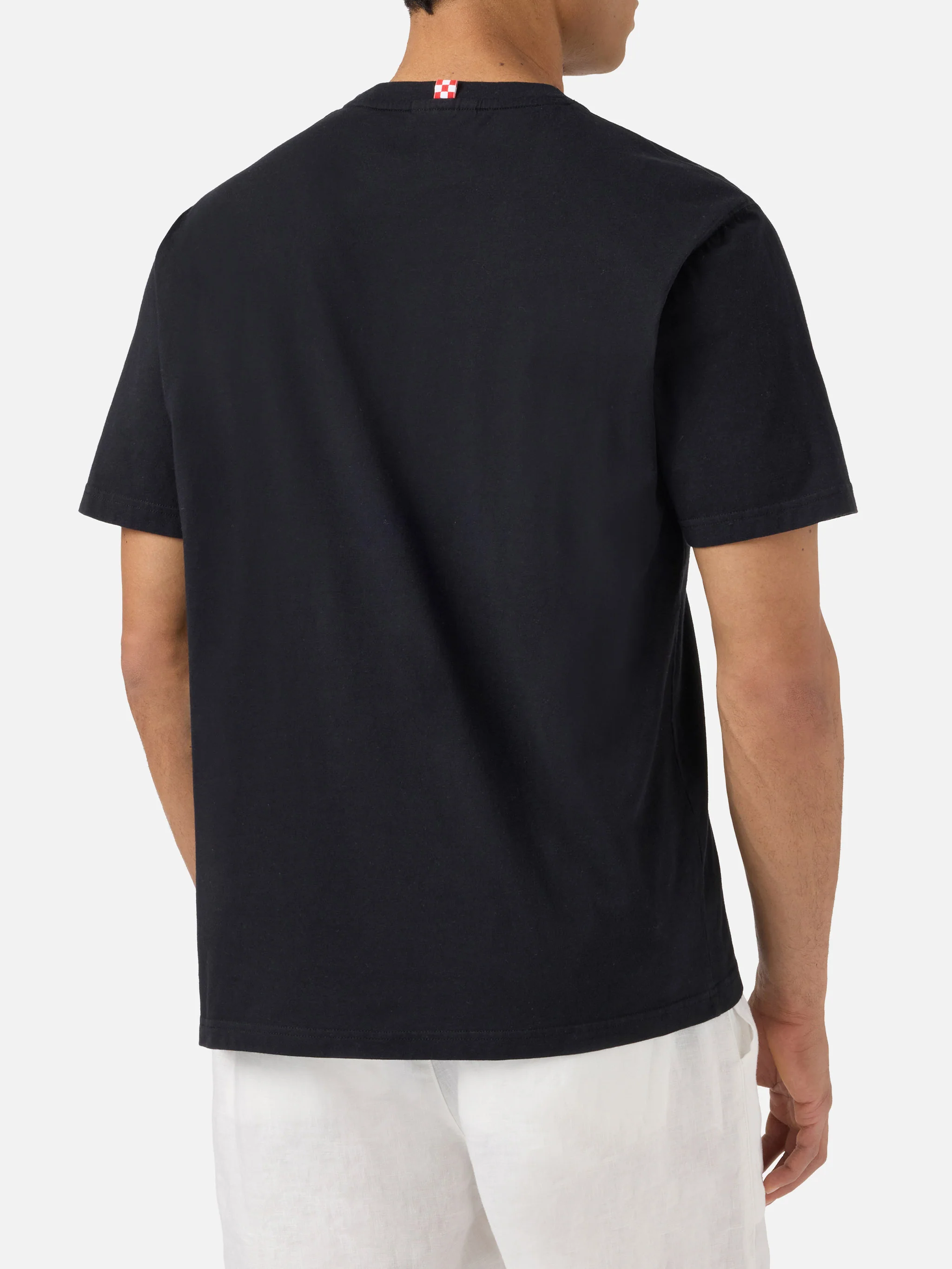 T-shirt Dover nera in cotone con ricamo logo - Image 4