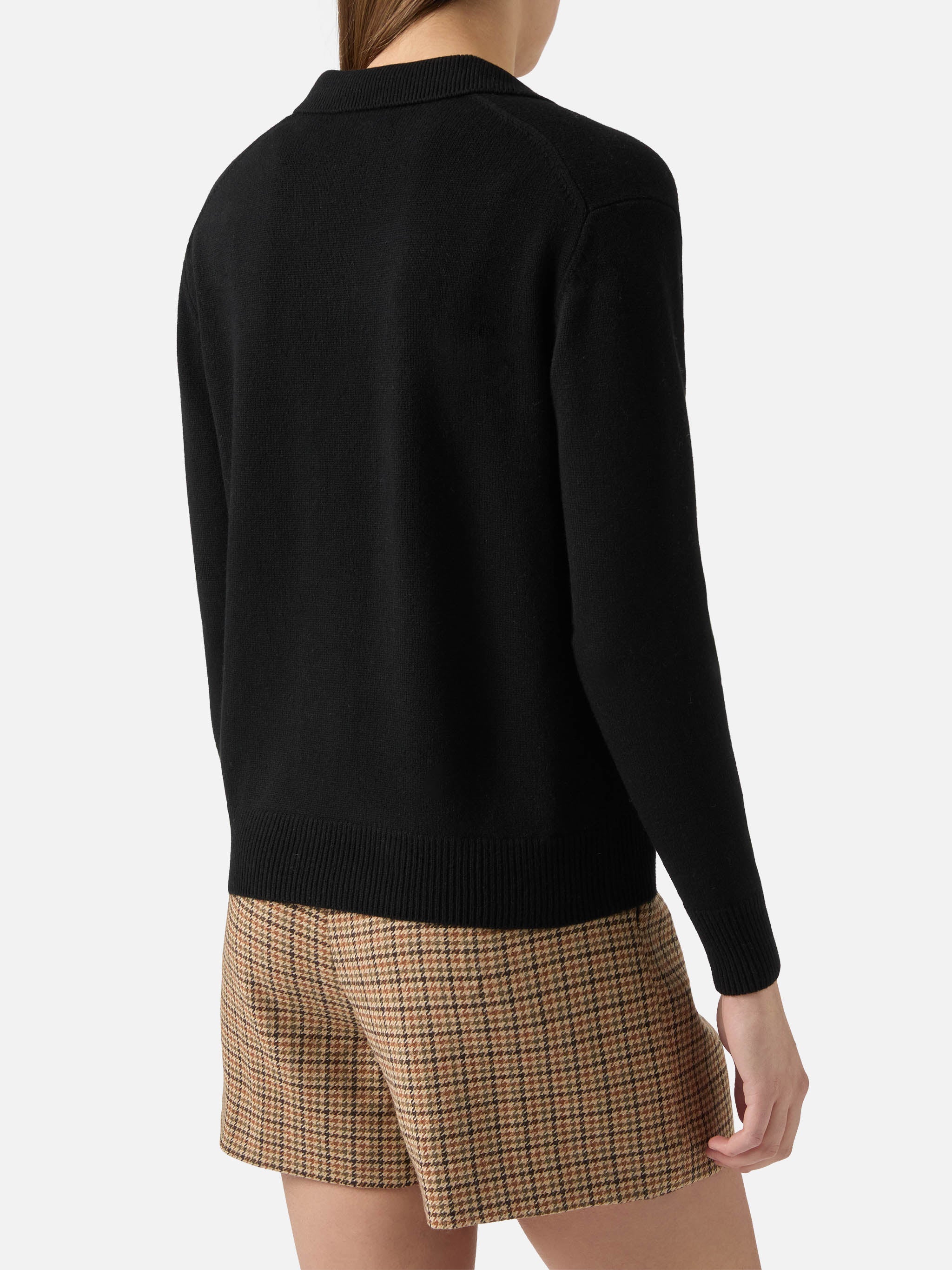 Maglione in lana Eze nero con collo a polo - Image 3