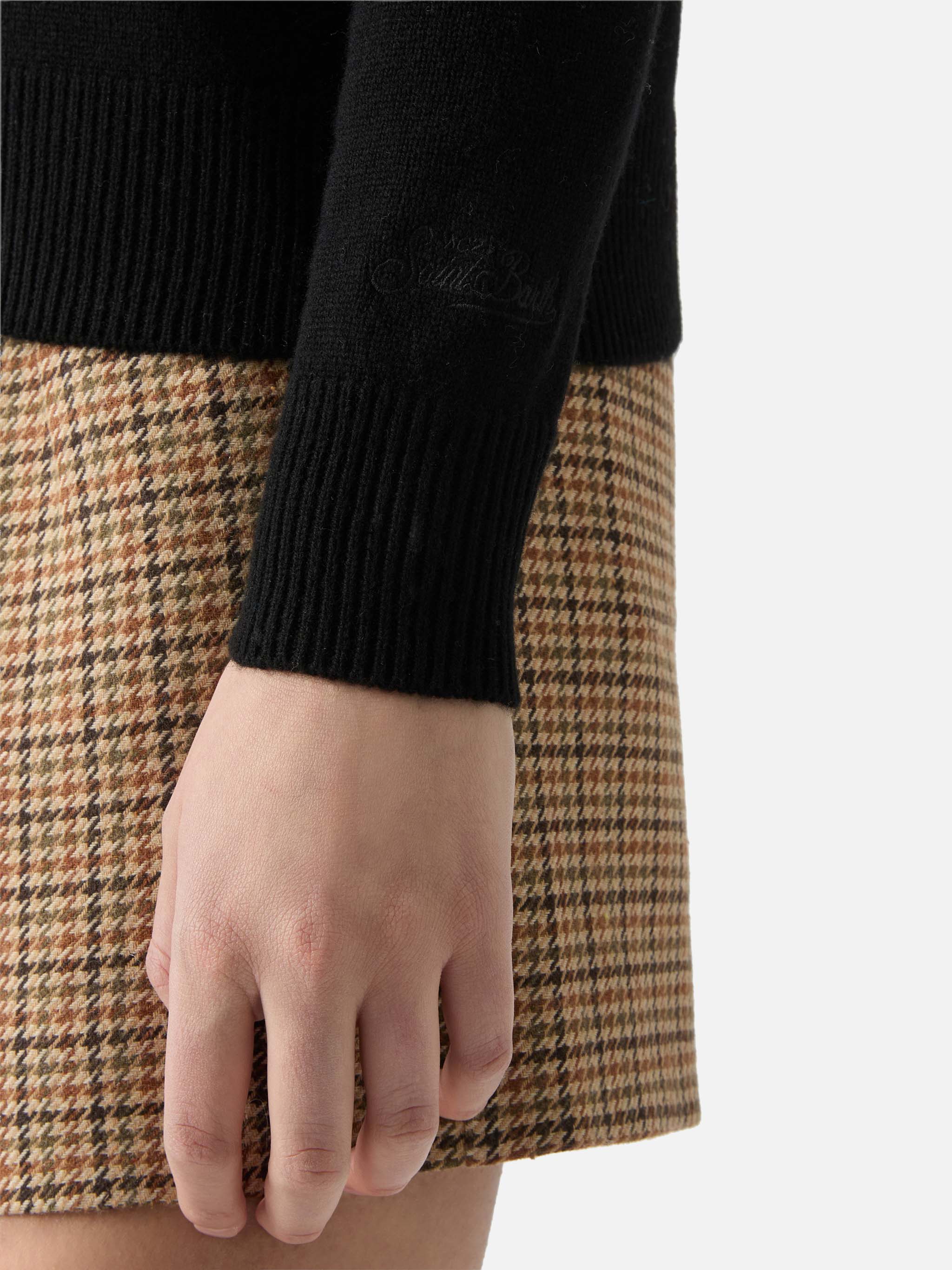 Maglione in lana Eze nero con collo a polo - Image 4