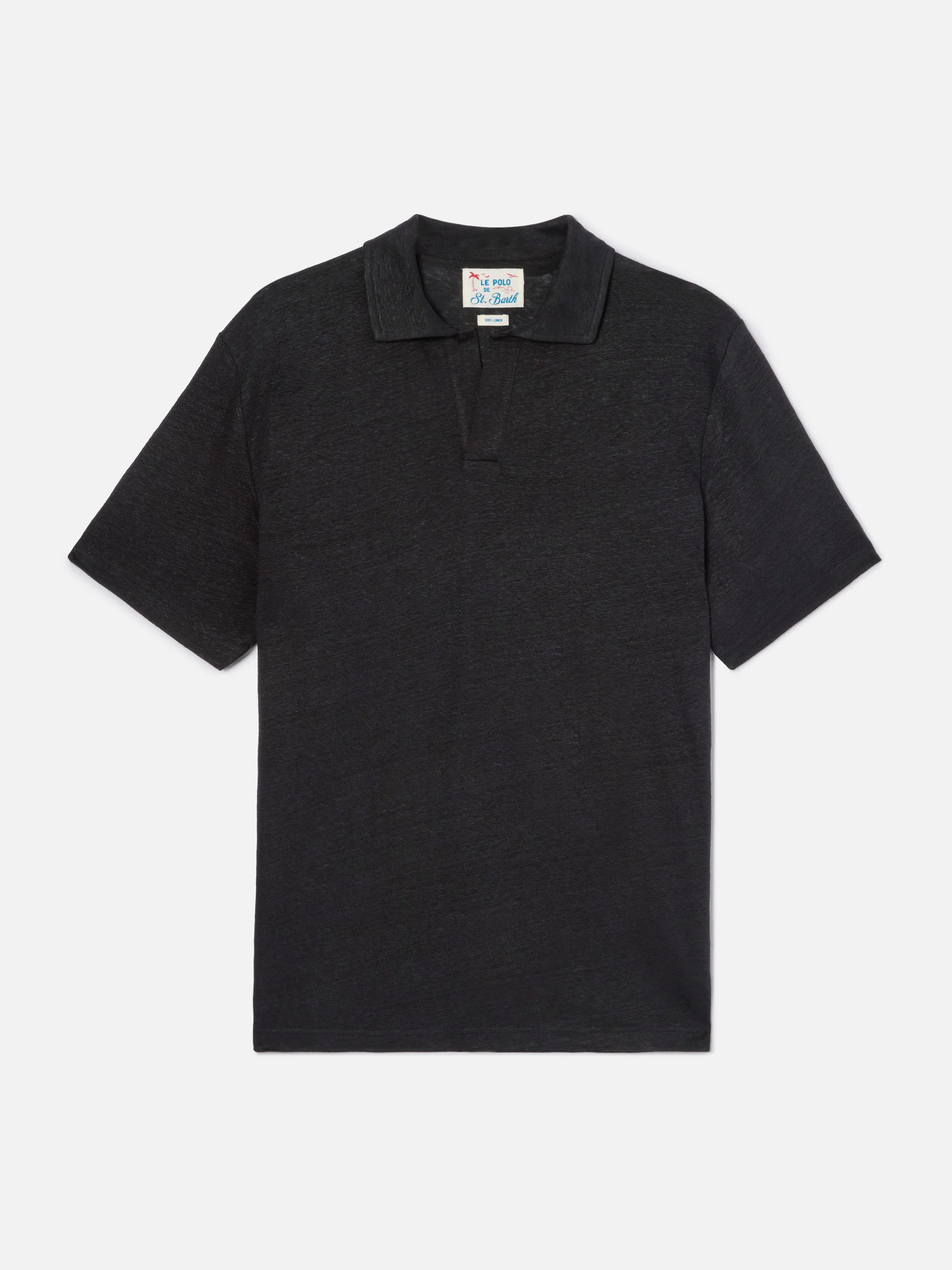 Polo Fraser in puro lino nero - Image 4