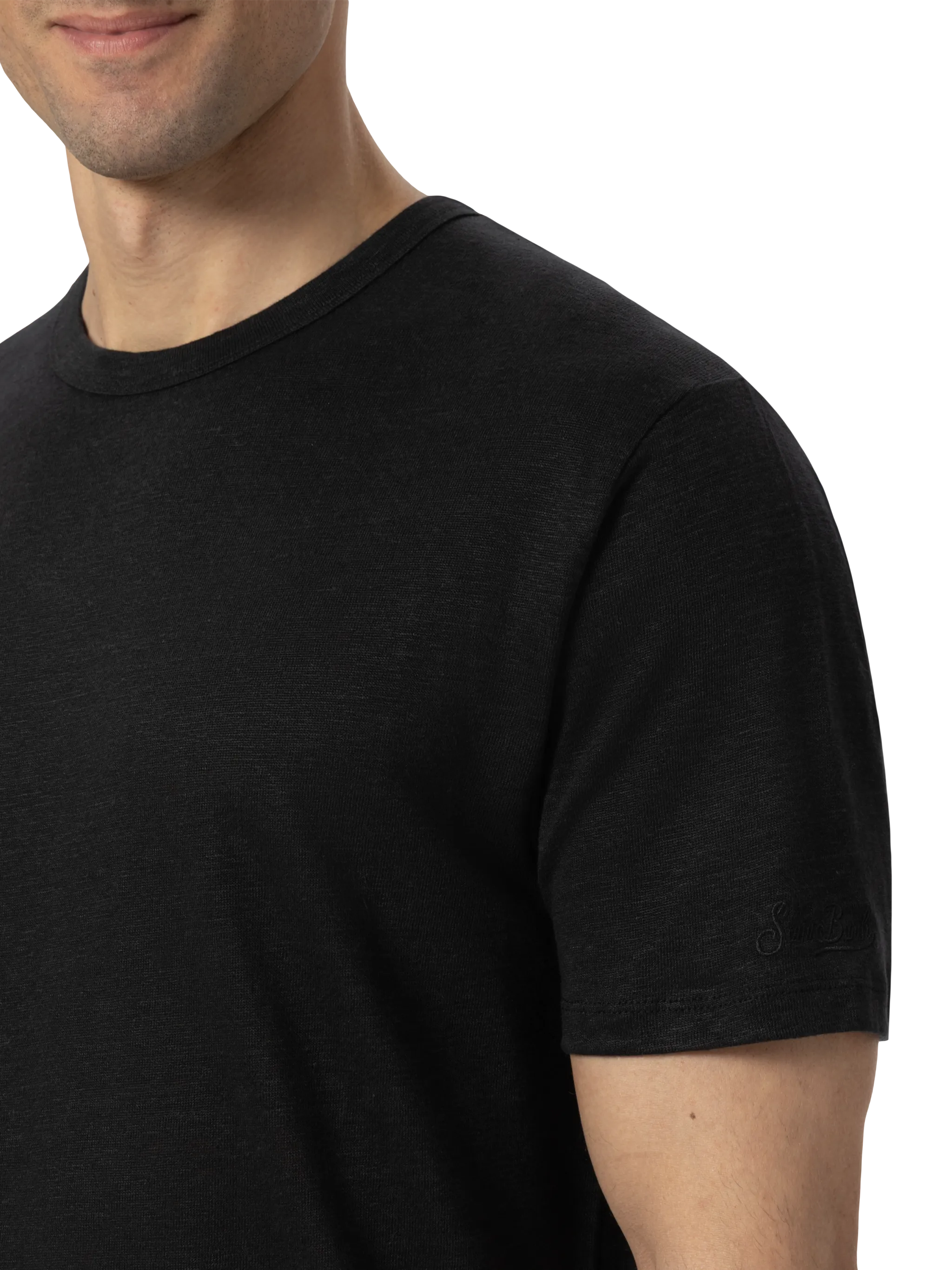 Tshirt Ecstasea in jersey di lino nera - Image 3
