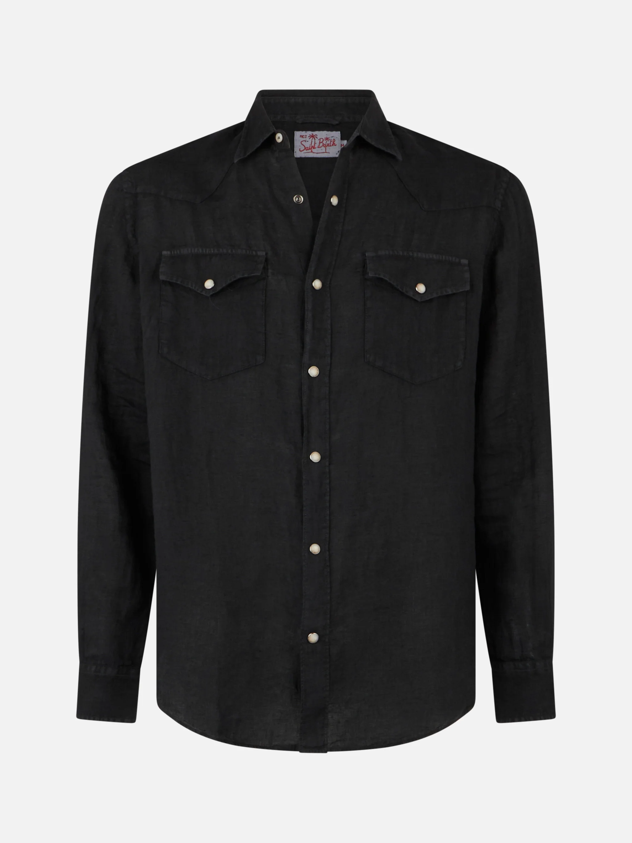 Camicia Greg in lino nera - Image 4