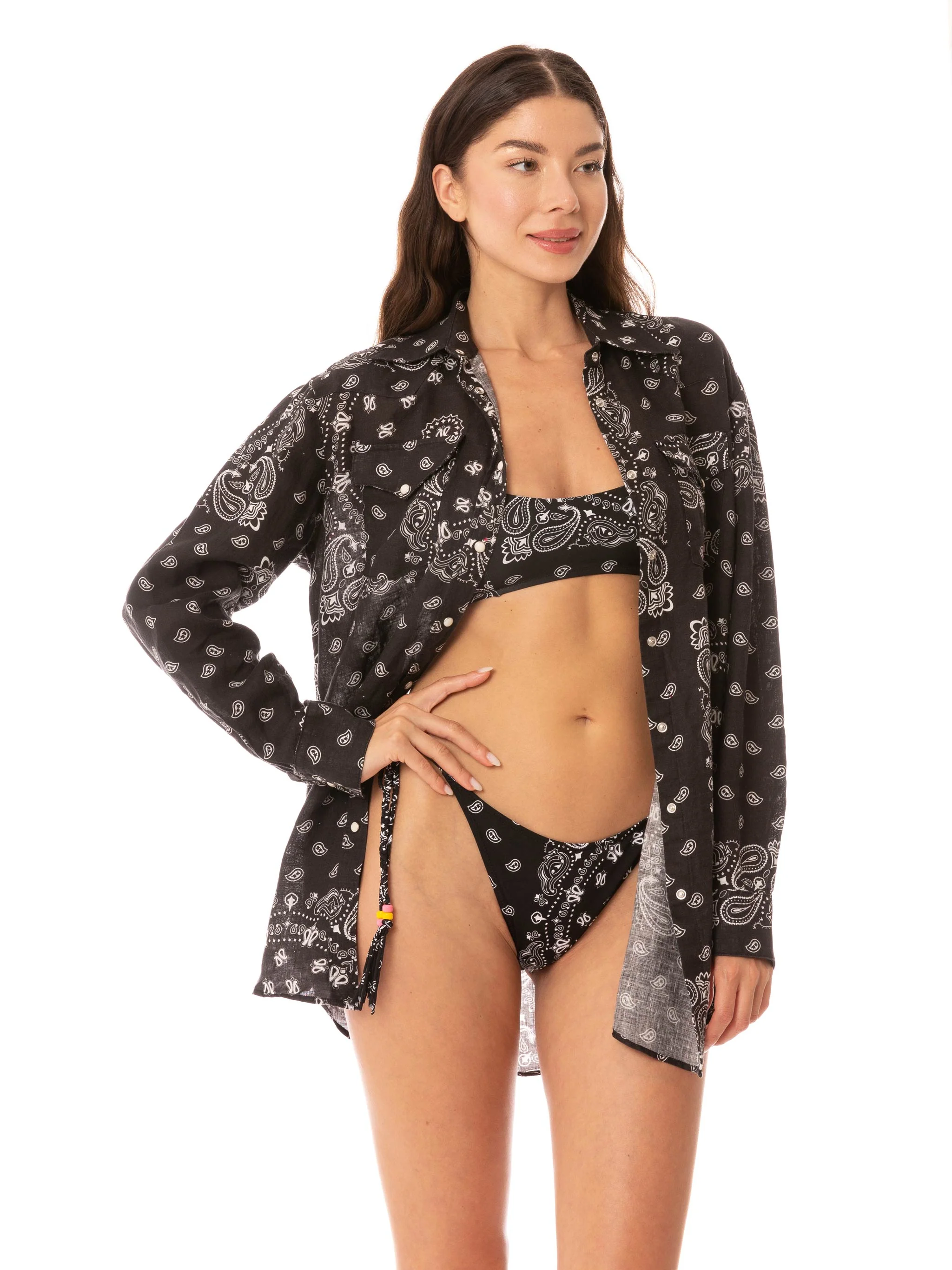 Camicia Alodie Tex in lino nero - Image 3