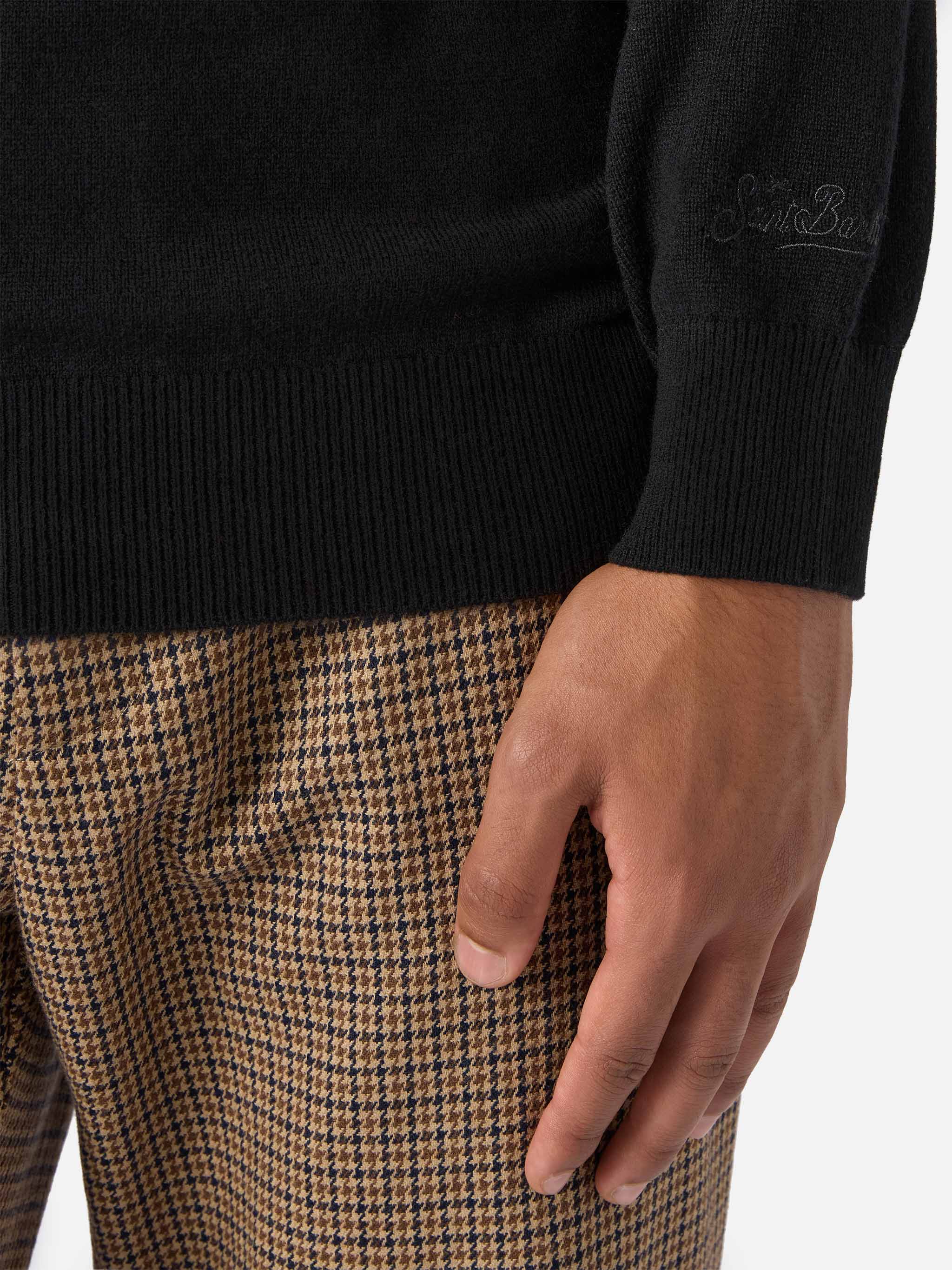 Dolcevita Bond in lana merino e cashmere nero - Image 4