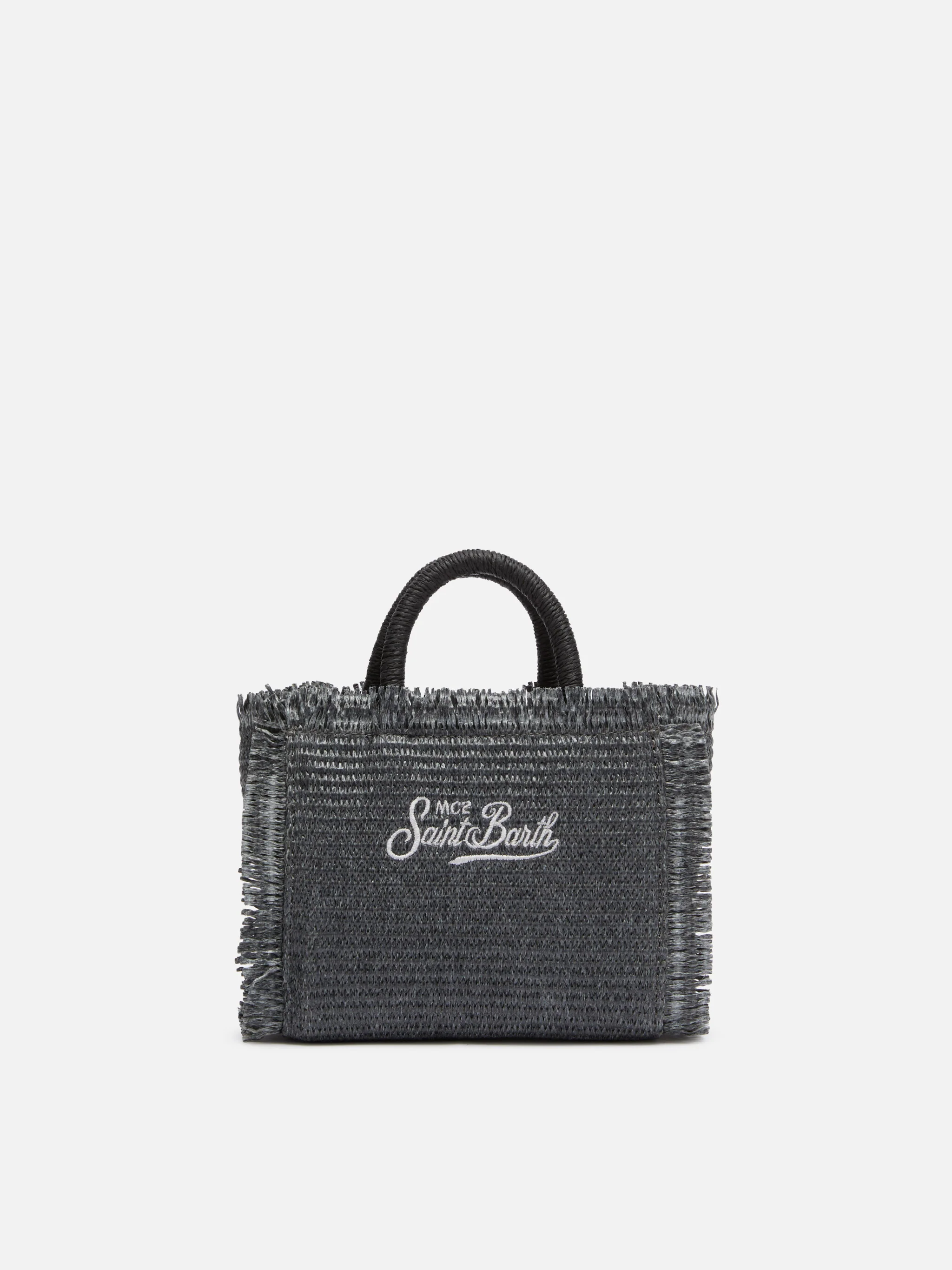 Borsa Mini Vanity effetto paglia con decorazioni in strass - Image 5
