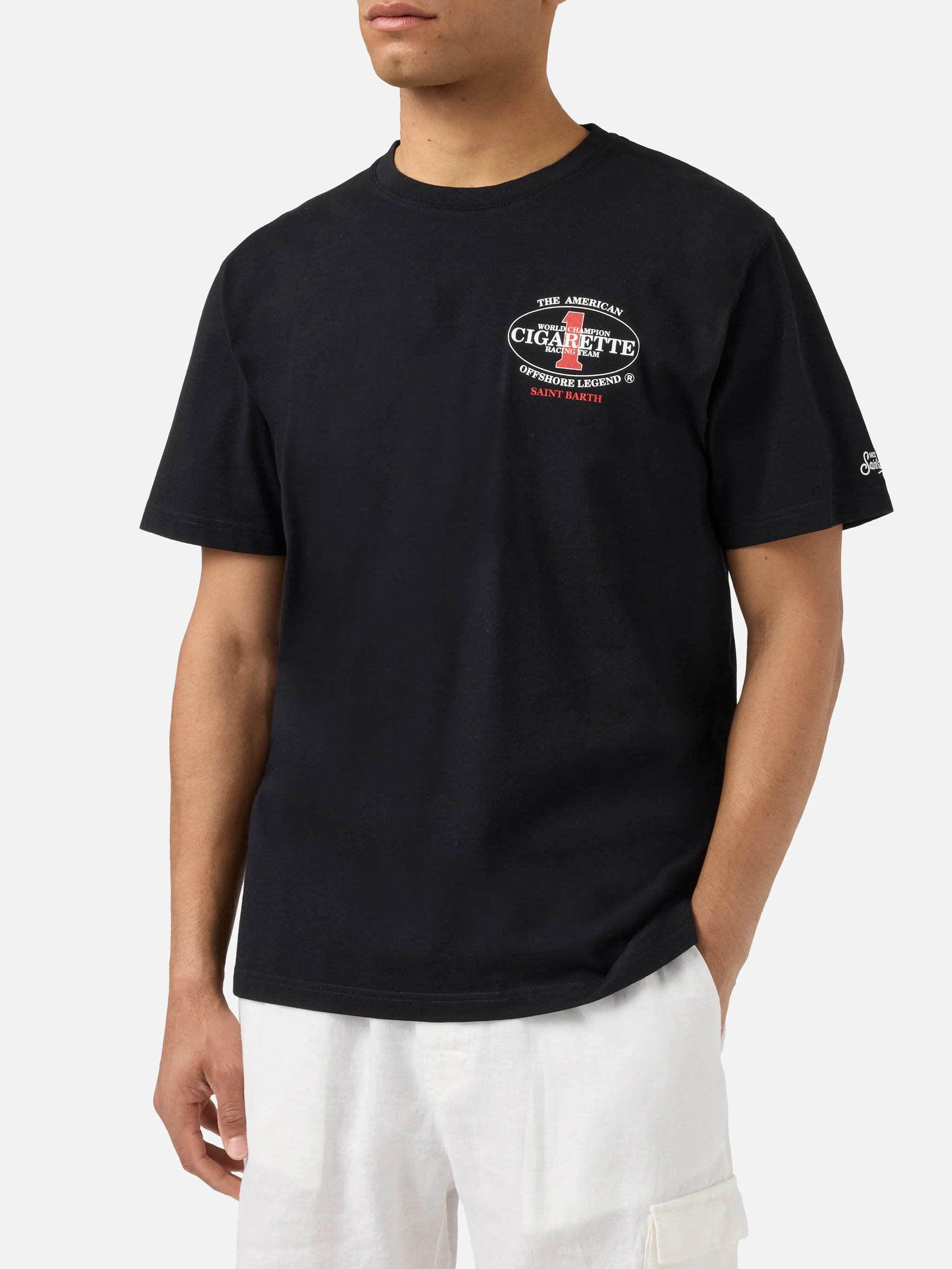 T-shirt Portland nera con stampa Cigarette Racing | Special Edition - Image 3
