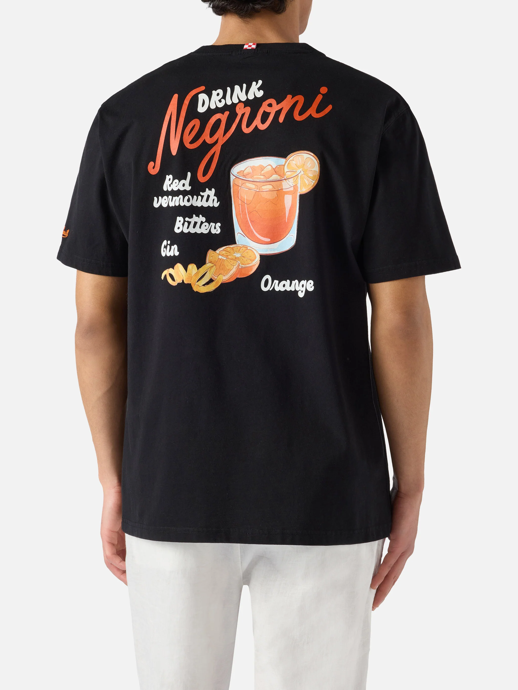 T-shirt Portland nera con illustrazione Negroni Drink - Image 4