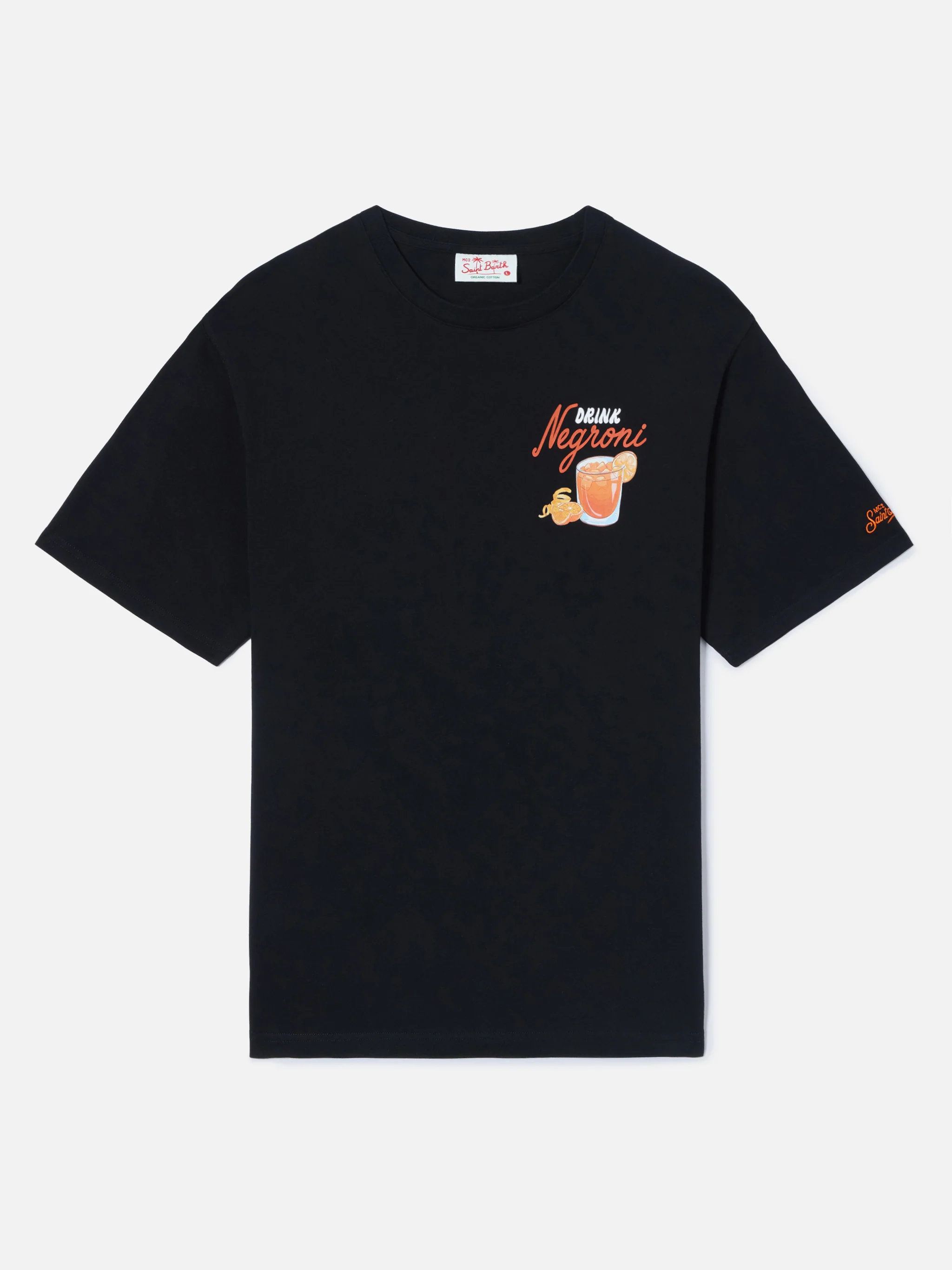 T-shirt Portland nera con illustrazione Negroni Drink - Image 5