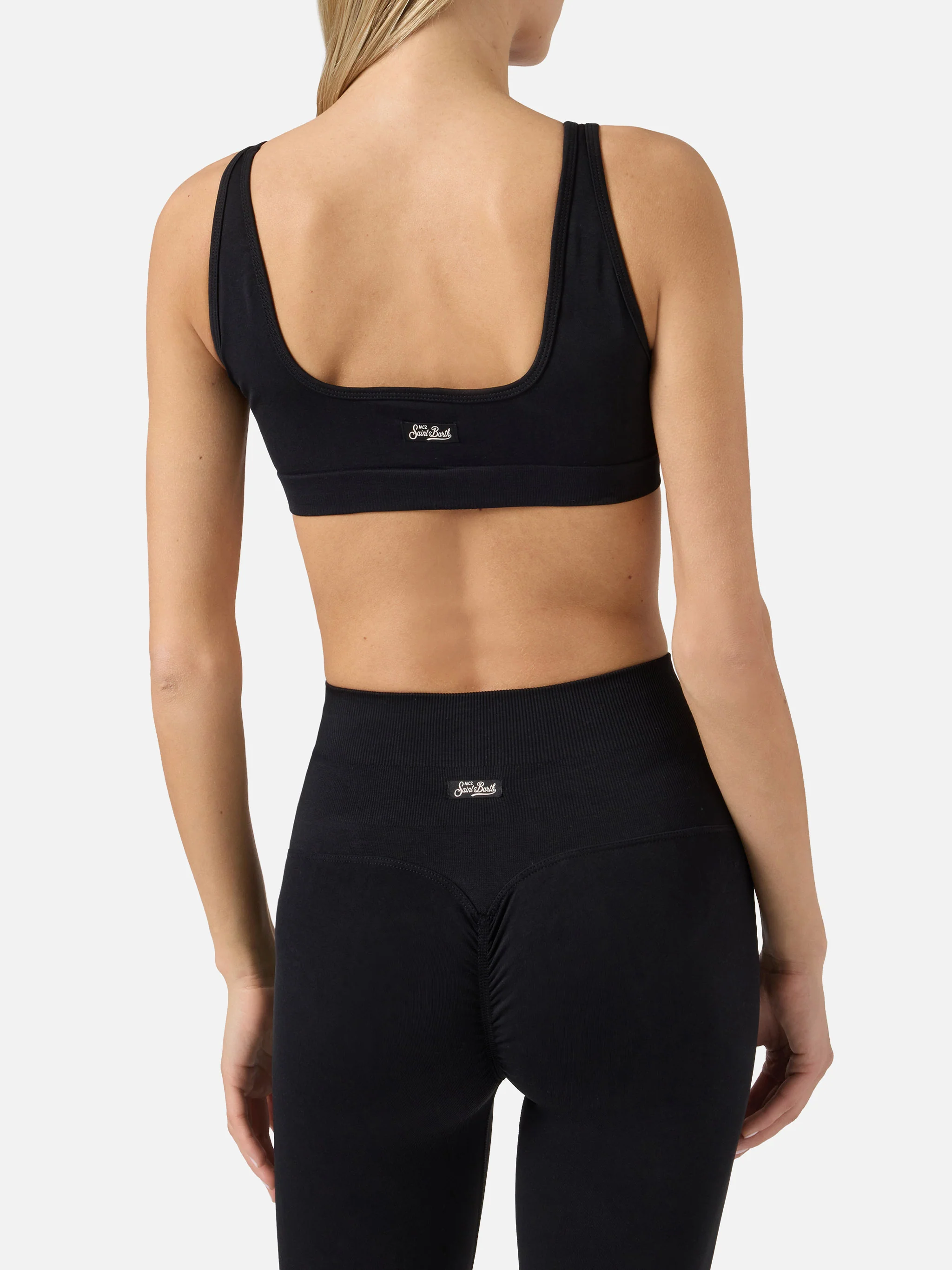 Top sportivo Fify nero in tessuto tecnico elasticizzato - Image 4